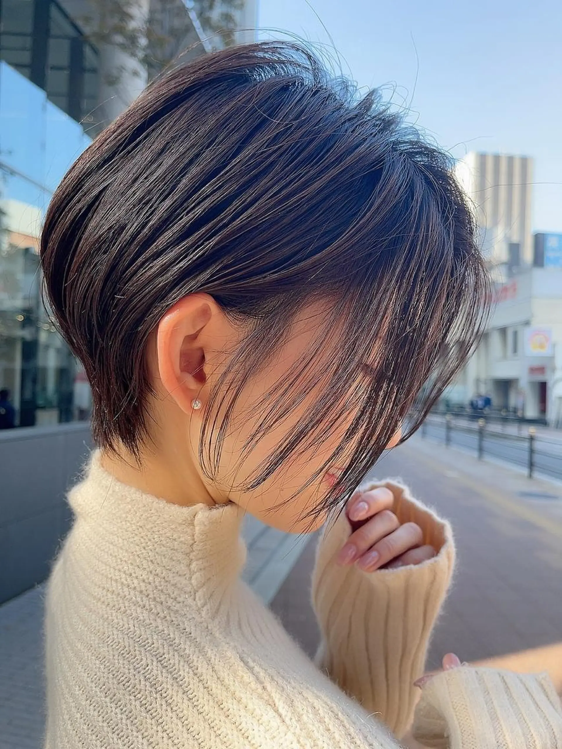 ショート ハンサムショート ショートヘア ボブ、縮毛矯正👑 心斎橋/高城涼也のヘアスタイル