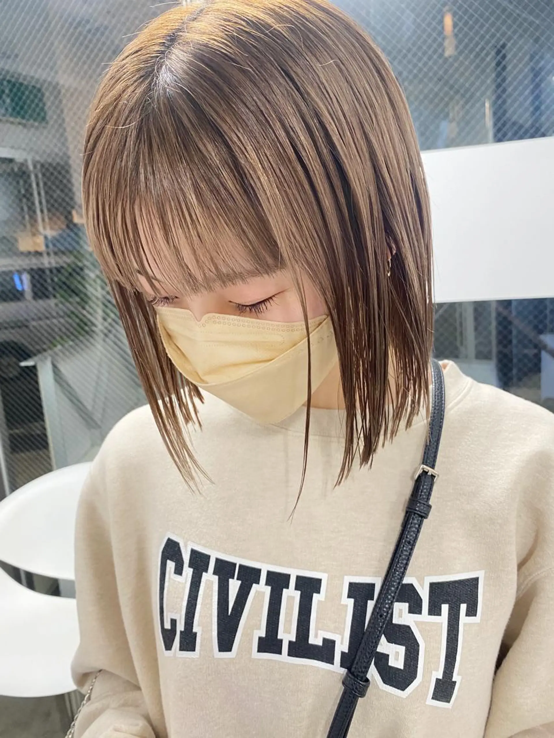 ショート カラー カット ヘアカラー トリートメント センターパート/ 暖色カラーayuのヘアスタイル