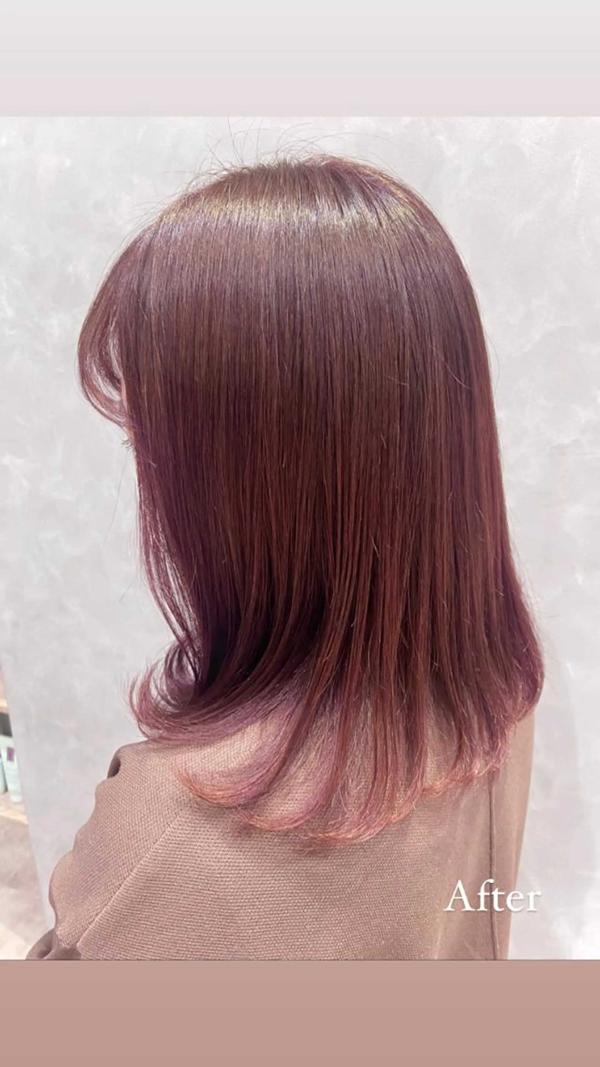 ミディアム カラー ピンクカラー 小顔ボブショート🌸 hinakoのヘアスタイル