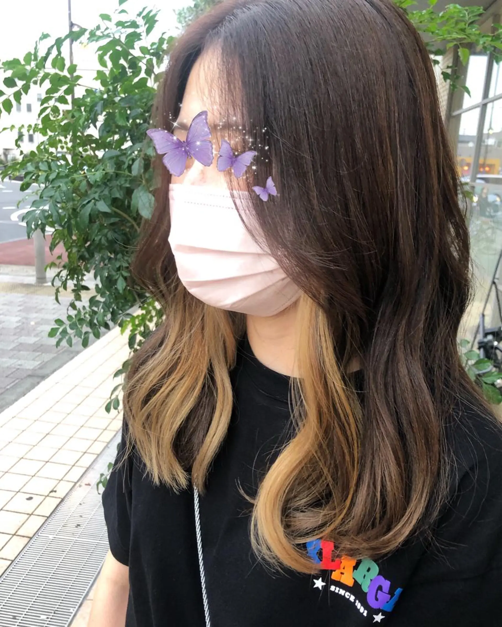 セミロング 韓国風ヘア ヘアカラー ツヤ髪質改善 💜れいな💜のヘアスタイル