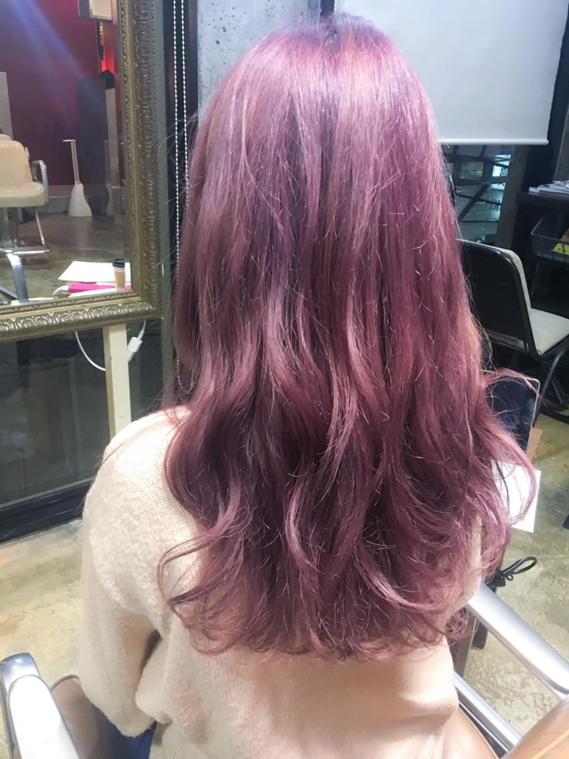 ロング カラー ラベンダーカラー ピンクカラー ピンクラベンダー 北條 優輝のヘアスタイル