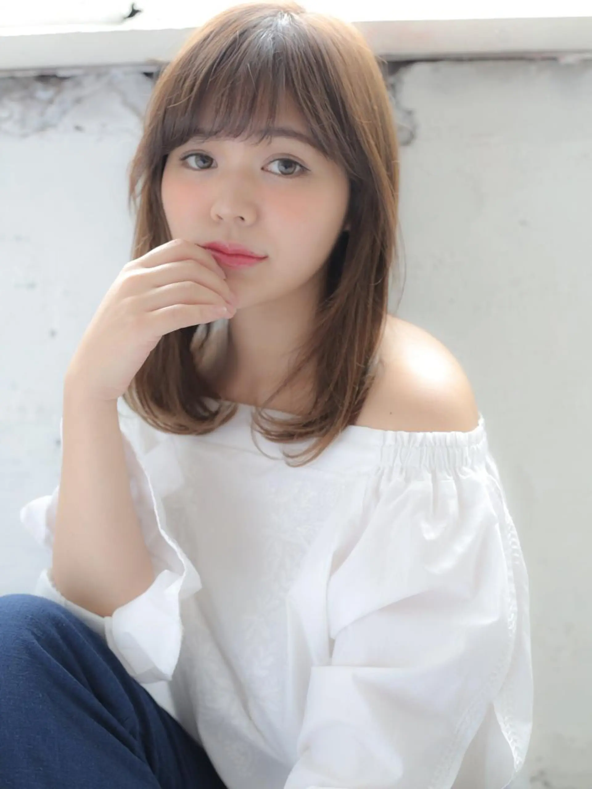 ミディアム カラー パーマ 野崎 ひかりのヘアスタイル