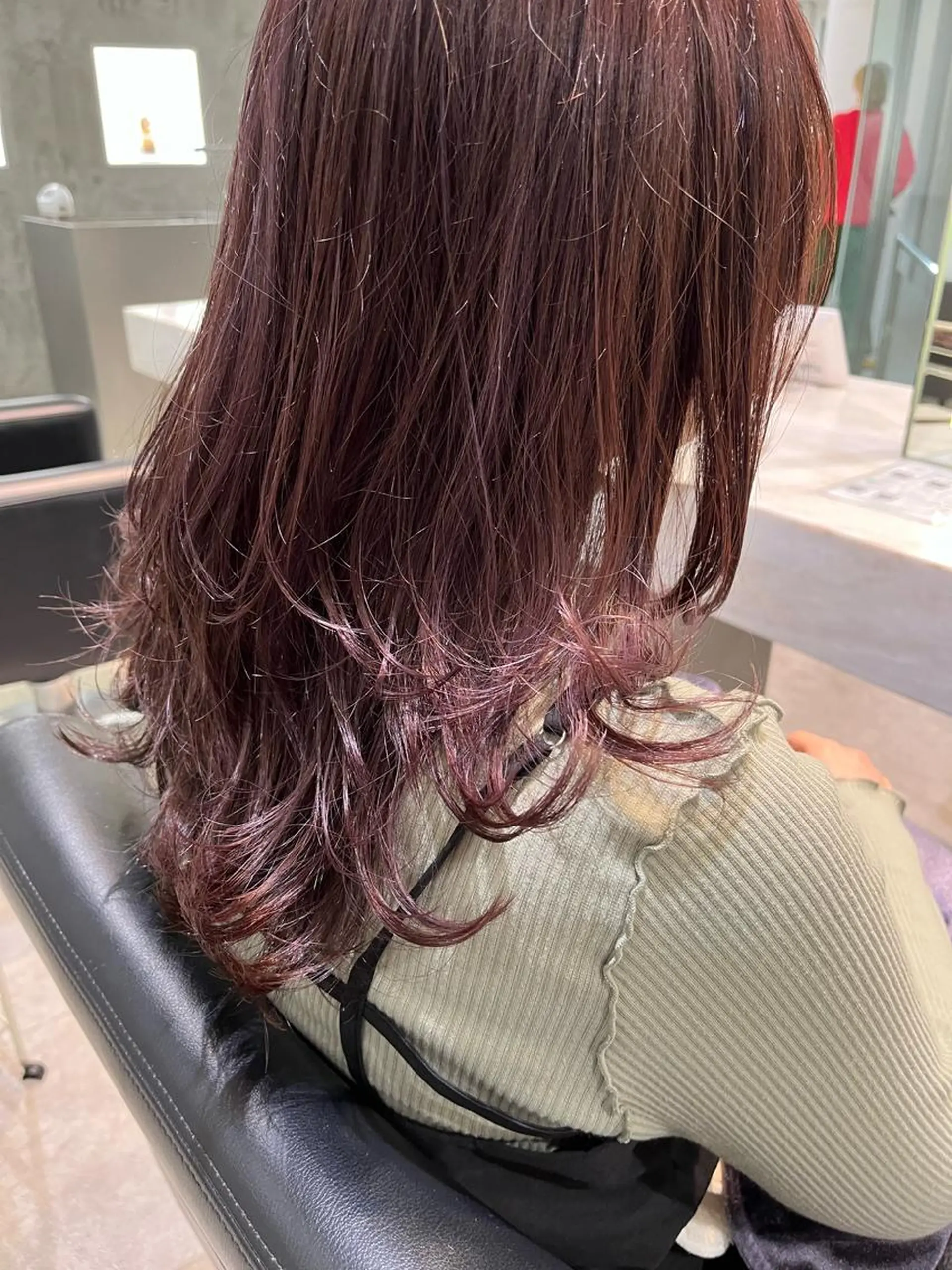 セミロング カラー 🍋暖色カラーヘアア レンジniina🍋のヘアスタイル