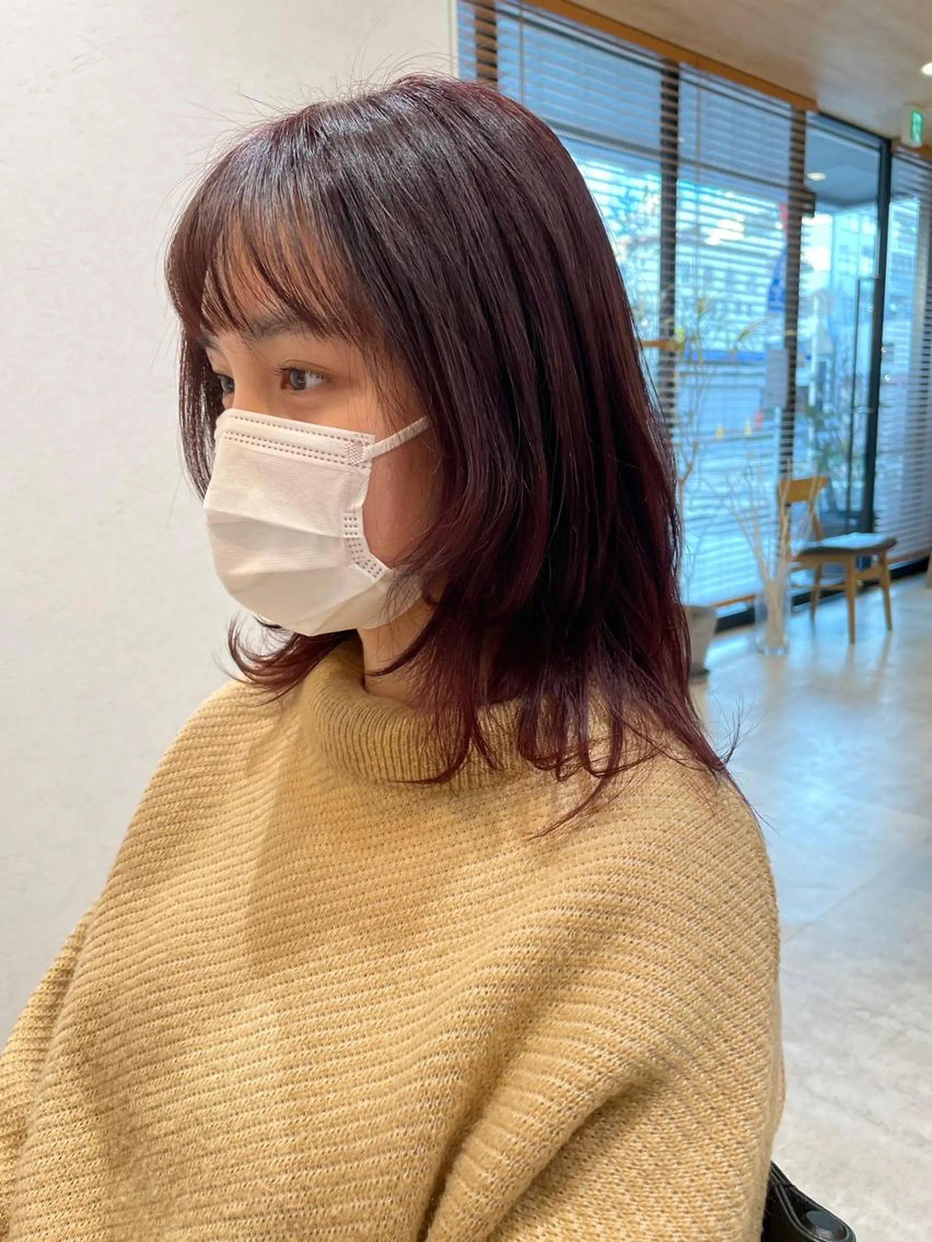 ミディアム カラー ウルフカット カット 似合わせ レイヤー須川のヘアスタイル