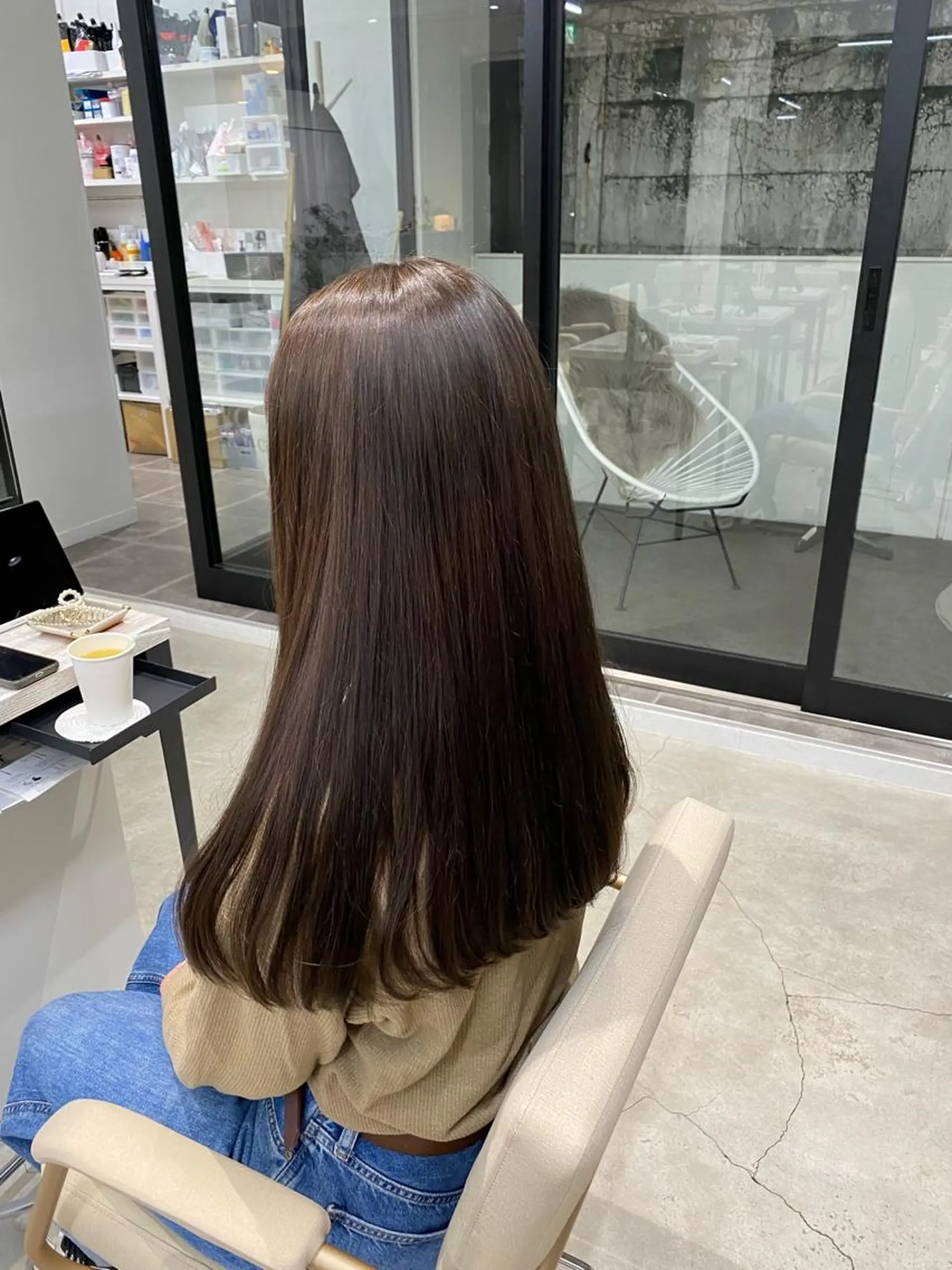 カラー ベージュカラー ヘアカラー トリートメント ブリーチなしカラー 🤍　Mihanaのヘアスタイル