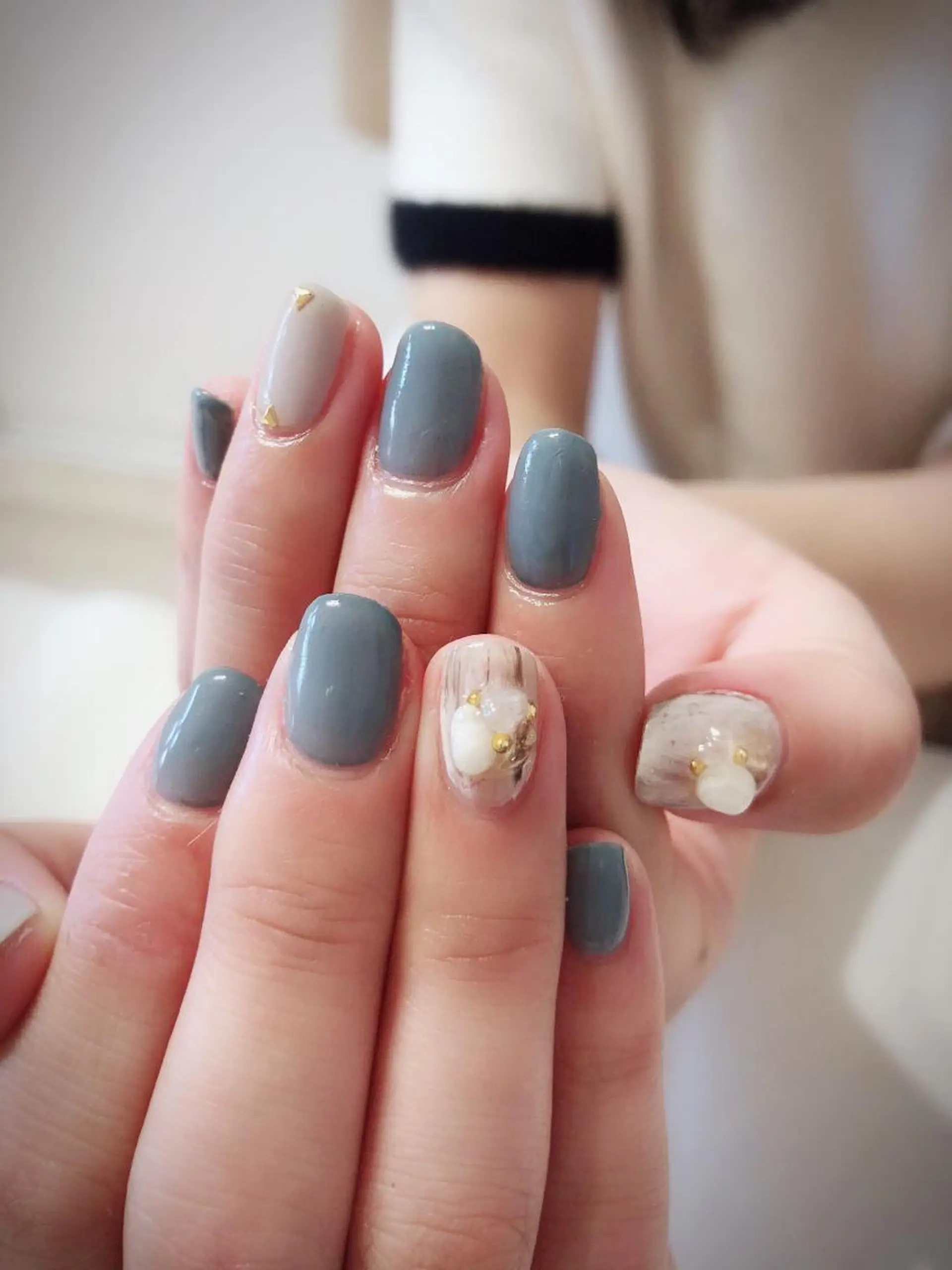 ネイル ブルー ニュアンスネイル ハンドネイル * haruのネイルデザイン