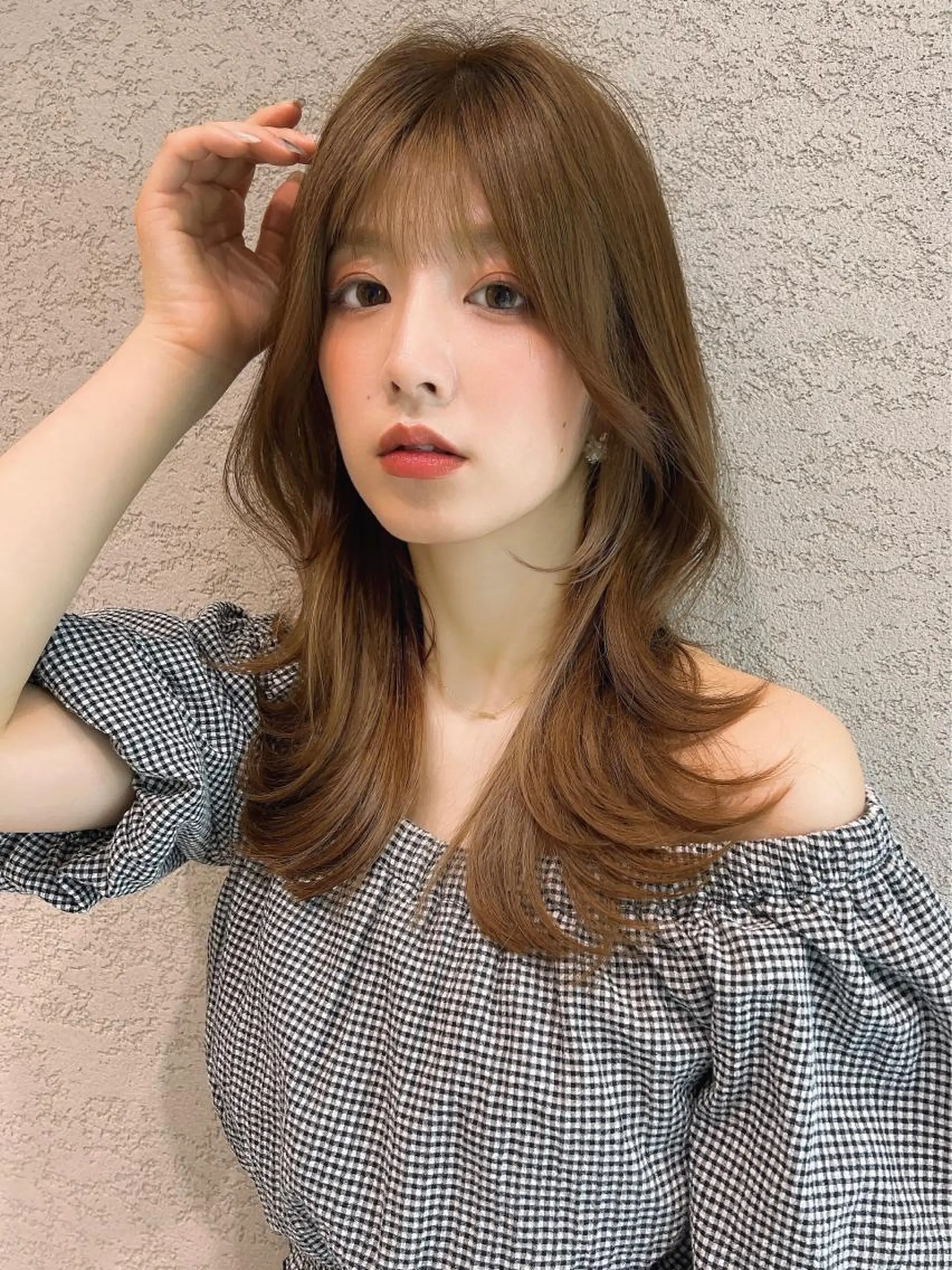 セミロング カラー カット ヘアカラー トリートメント レイヤーカット/ 顔周り 五島巨幹のヘアスタイル