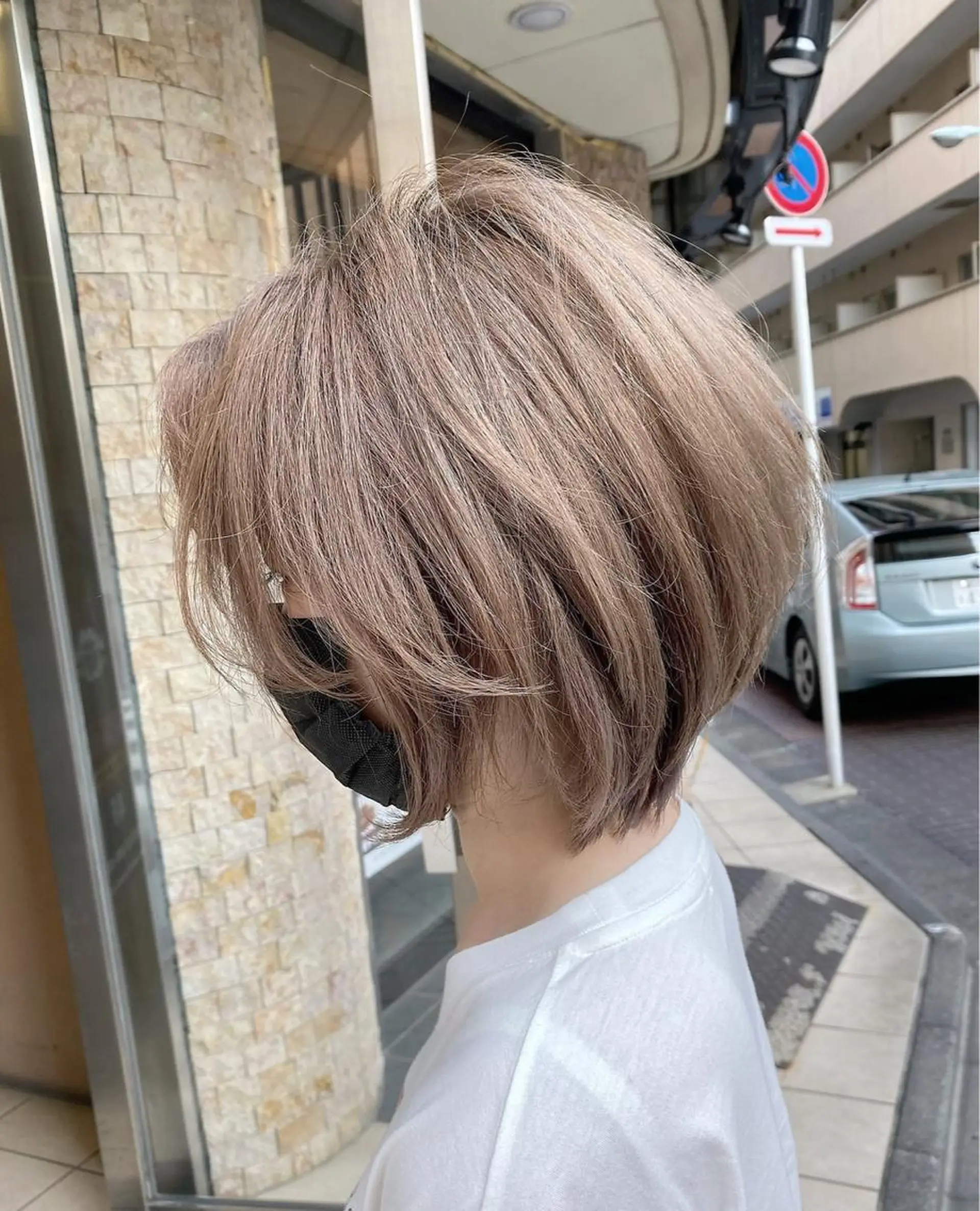 ショート ボブ 韓国風ヘア 似合わせカット ショートヘア ハイトーン特化サロン 🍑momo🍑のヘアスタイル