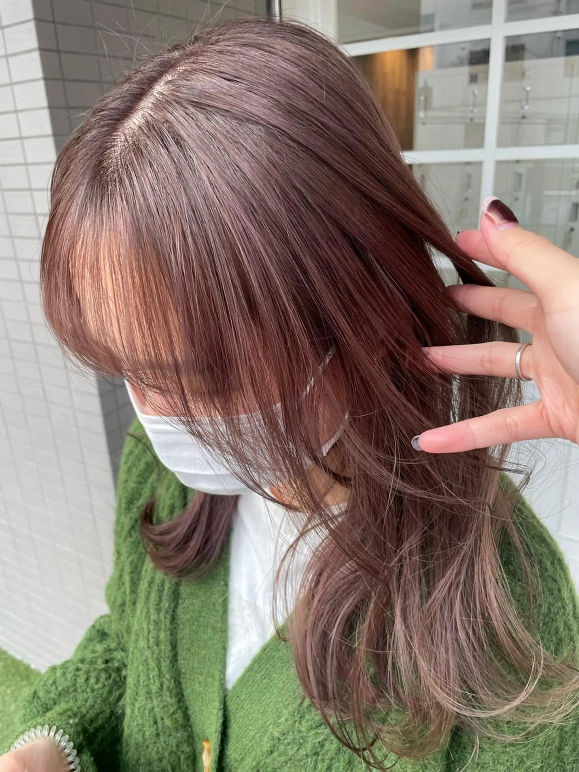 ロング カラー ヘアアレンジ ベージュカラー ブリーチ ラベンダーカラー ラベンダーベージュ ヘアカラー トリートメント 酸性縮毛矯正 梅田茶屋町 Juriのヘアスタイル