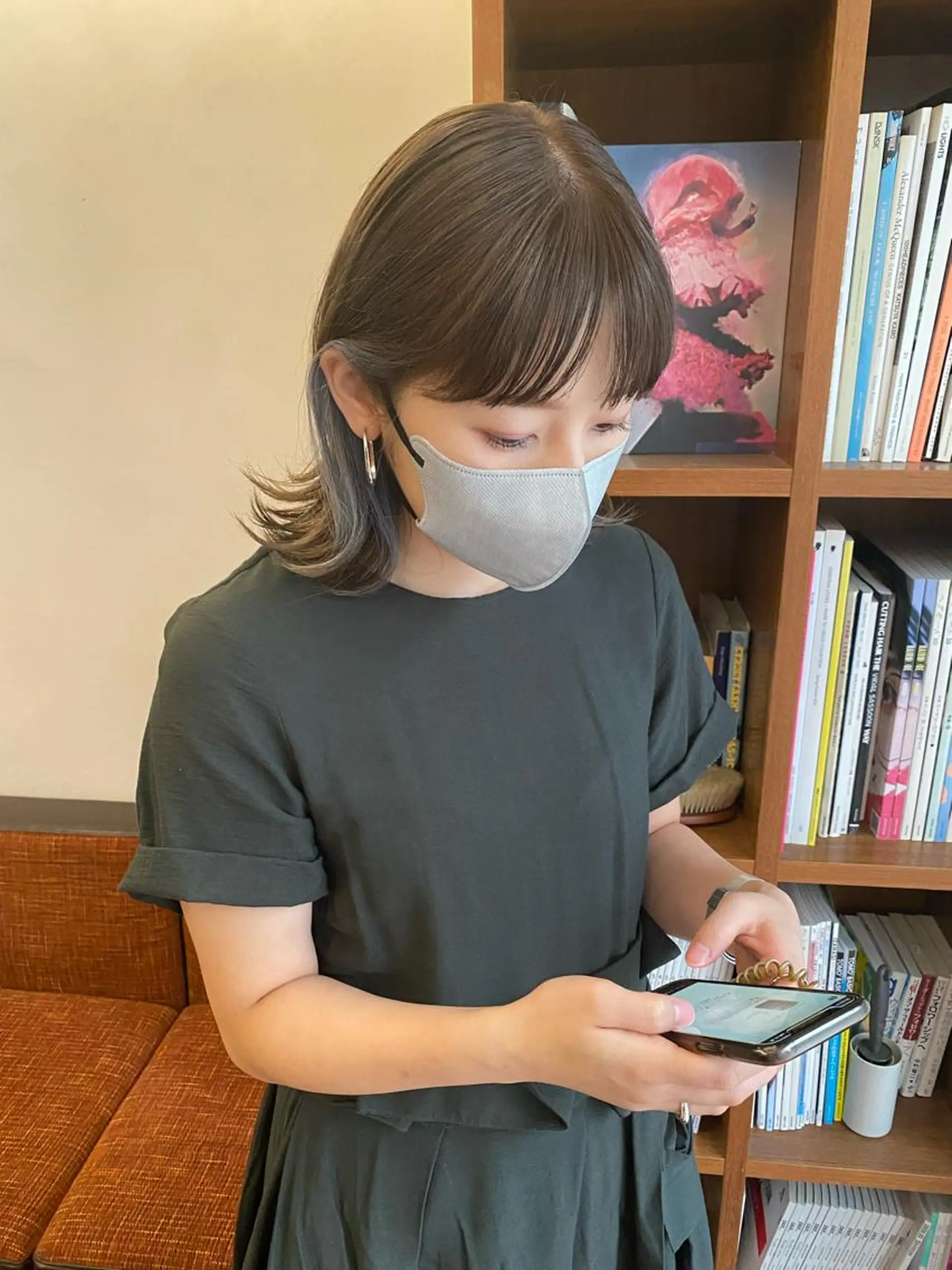 ミディアム カラー パーマ 似合わせレイヤー/ ニュアンスパーマ高倉のヘアスタイル