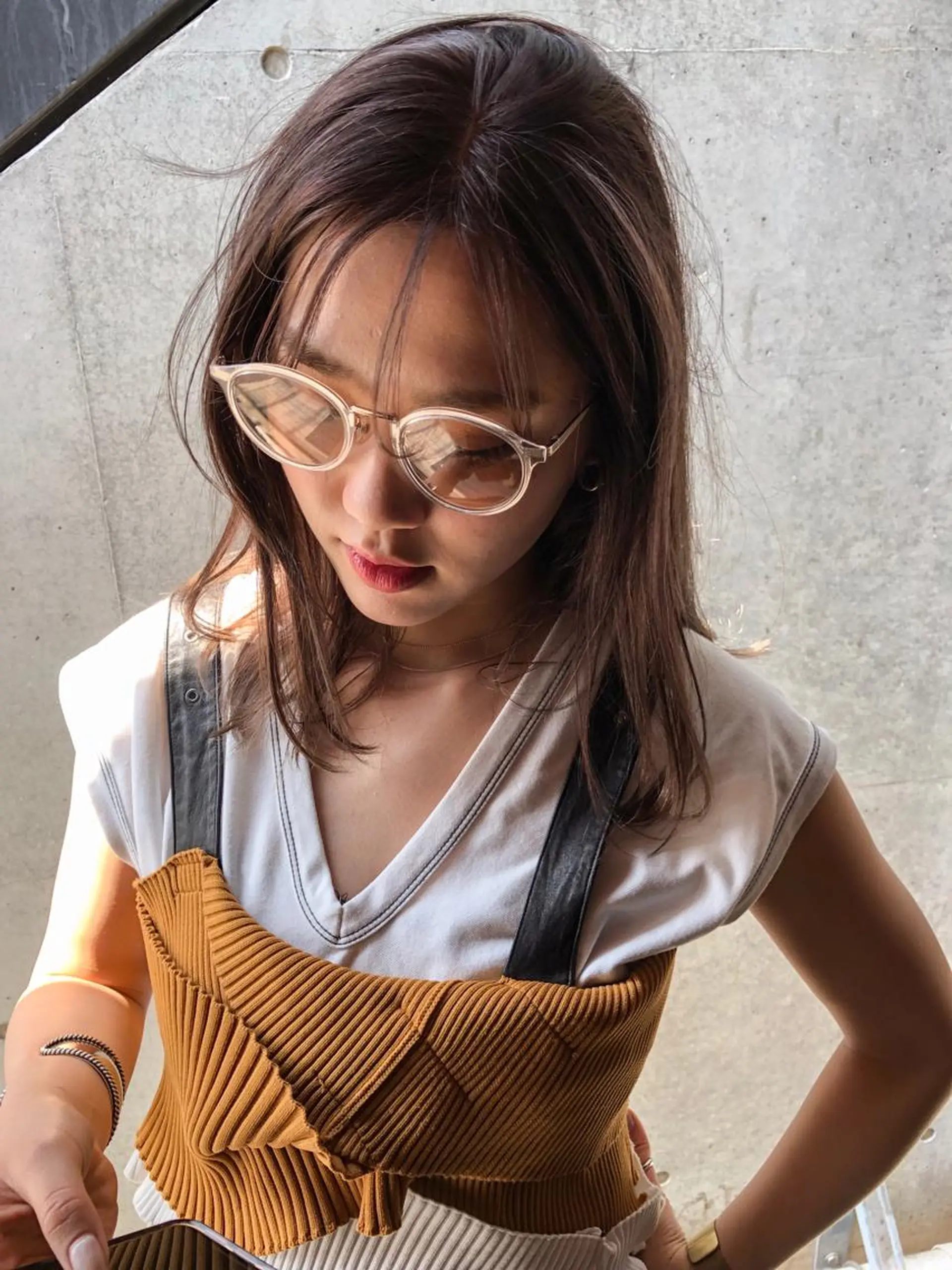 ロング カット ヘアカラー トリートメント nessヤマサキ リュウタのヘアスタイル