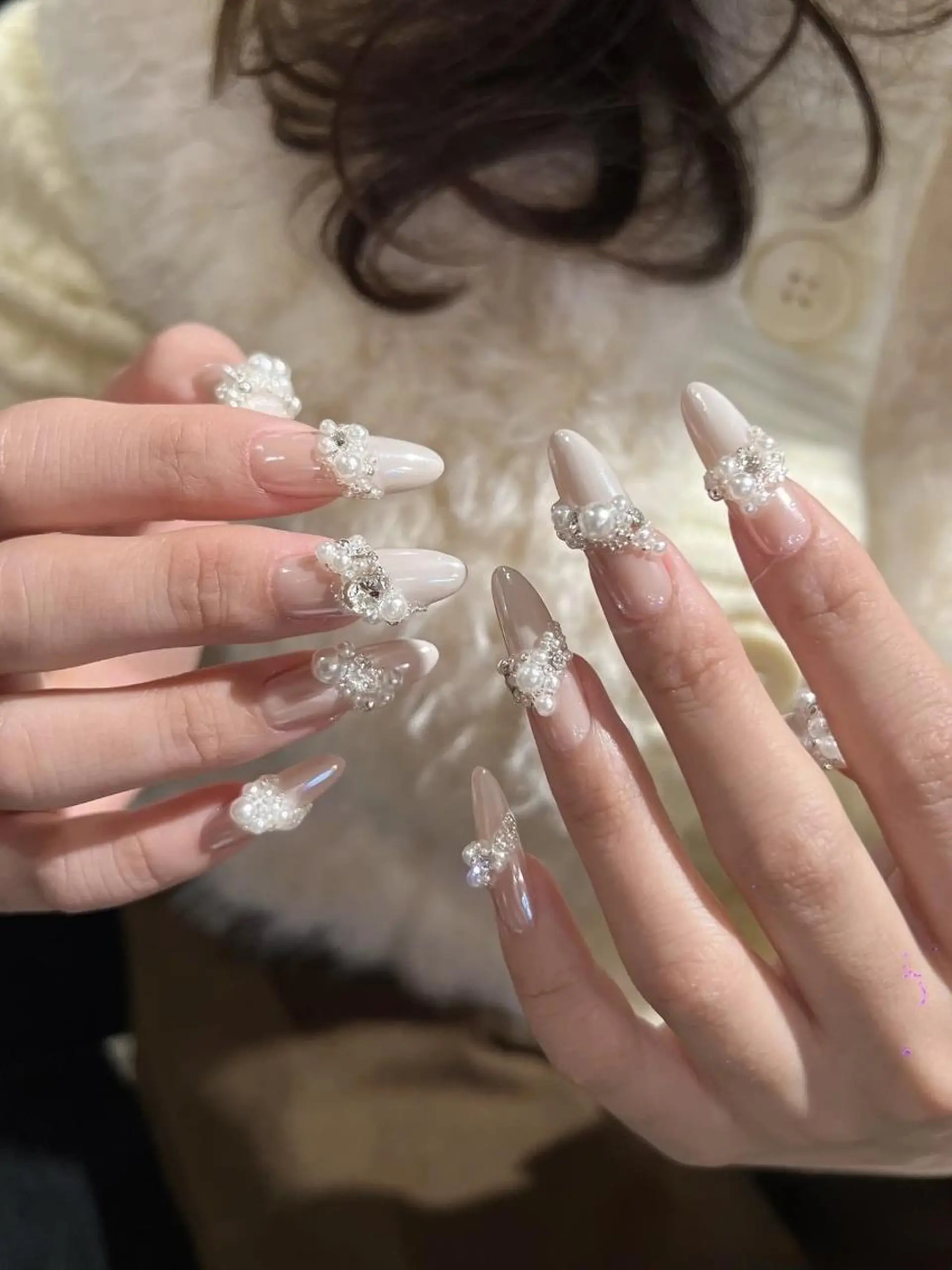 ネイル 長さ出し フレンチネイル グラデーション 卒業式 マグネットネイル ハンドネイル MIHANA NAILのネイルデザイン