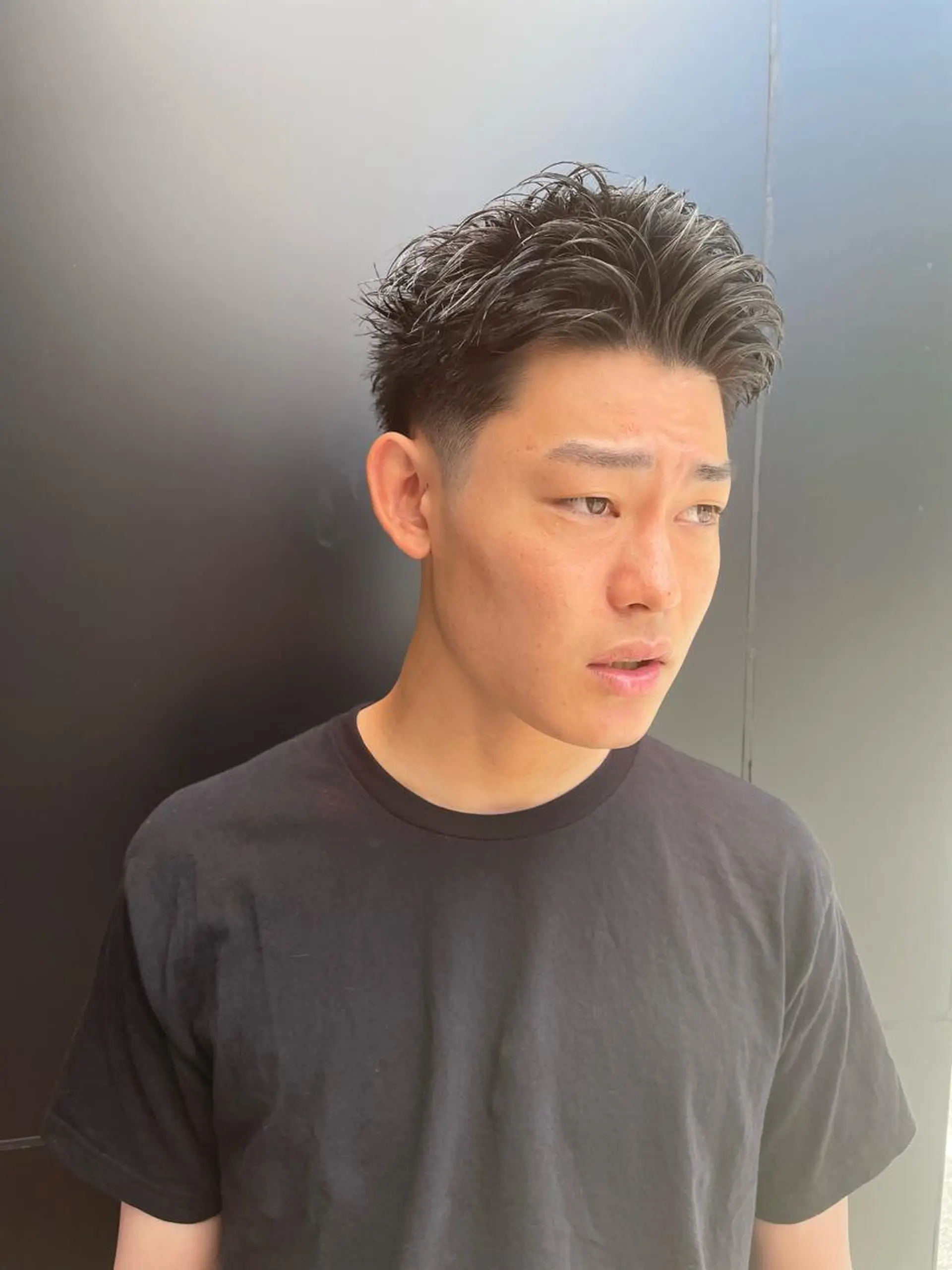 メンズ カット スパイキーパーマ 柏NO1 藤本葉のヘアスタイル
