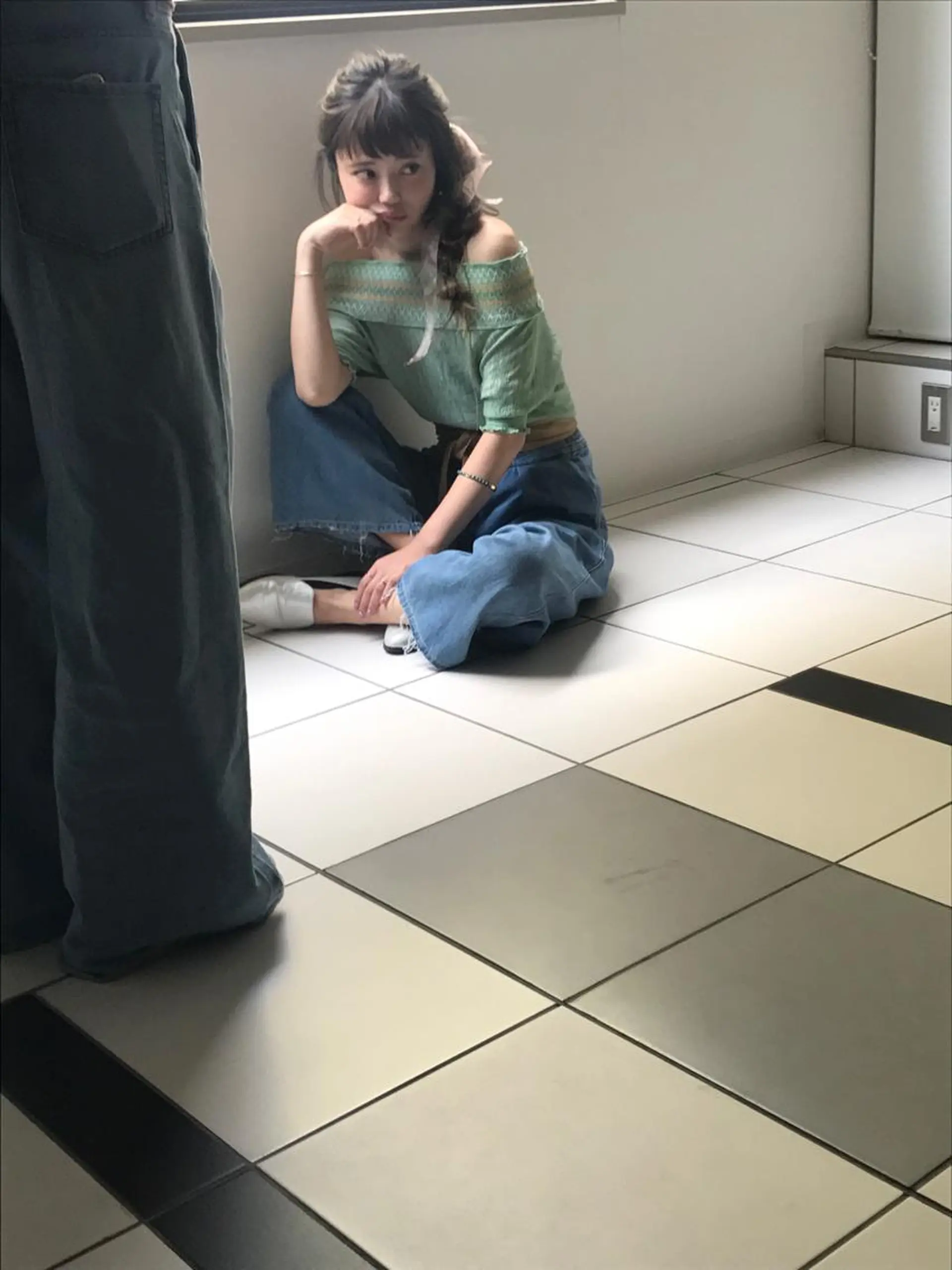 ヘアアレンジ 暖色カラー🍊 ボブ🌿顔周りcutのヘアスタイル