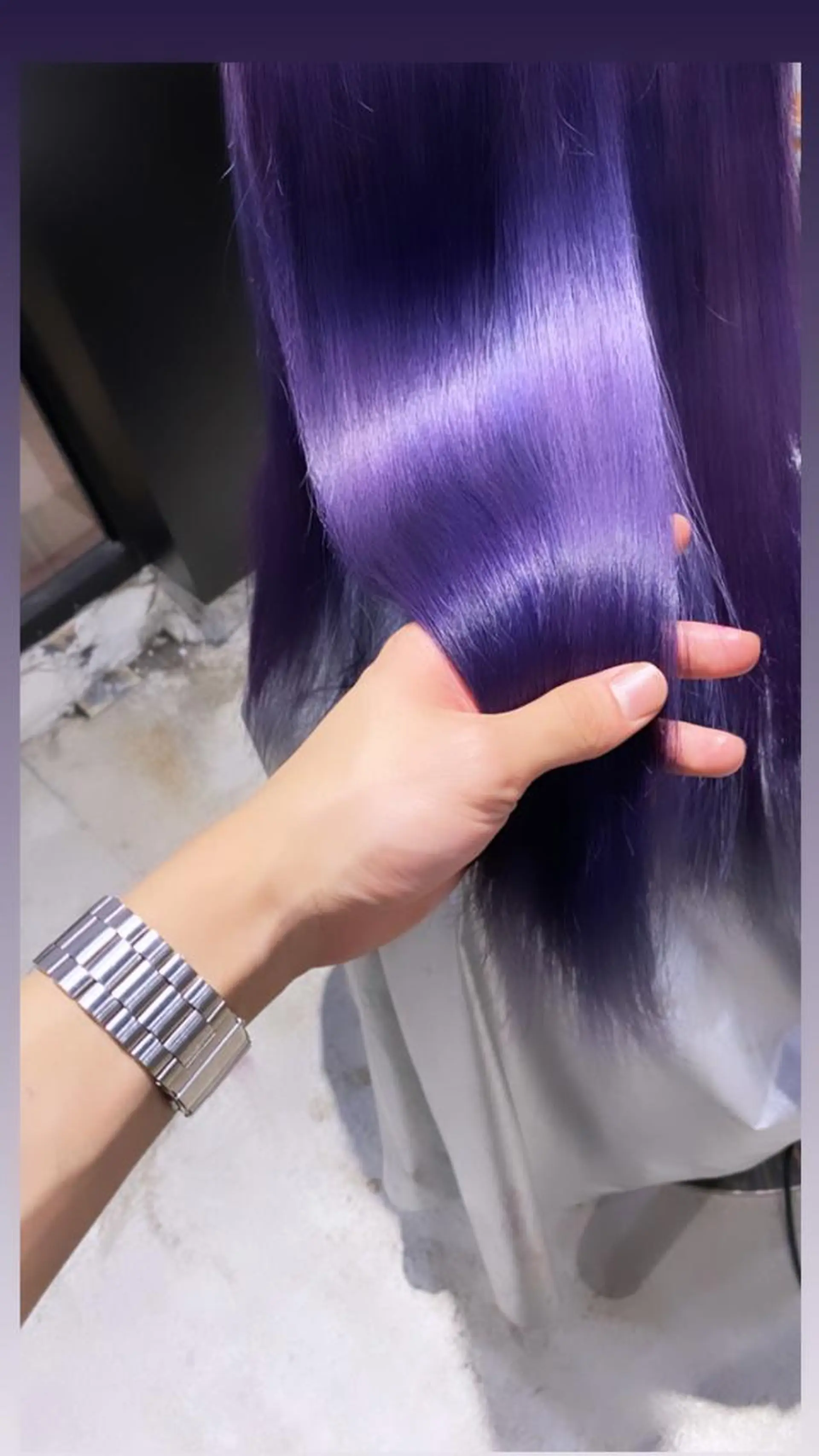 セミロング カラー ディープパープル パープルカラー ハマサキ 【店長】のヘアスタイル