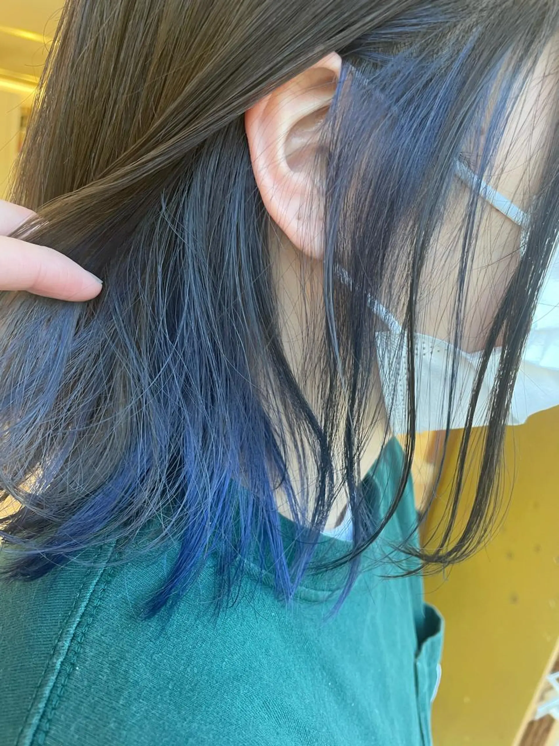 ミディアム カラー ブリーチ グレージュ インナーカラー ネイビーカラー ブリーチなしカラー 髪質改善/ボブ 🌻Mutsumiのヘアスタイル