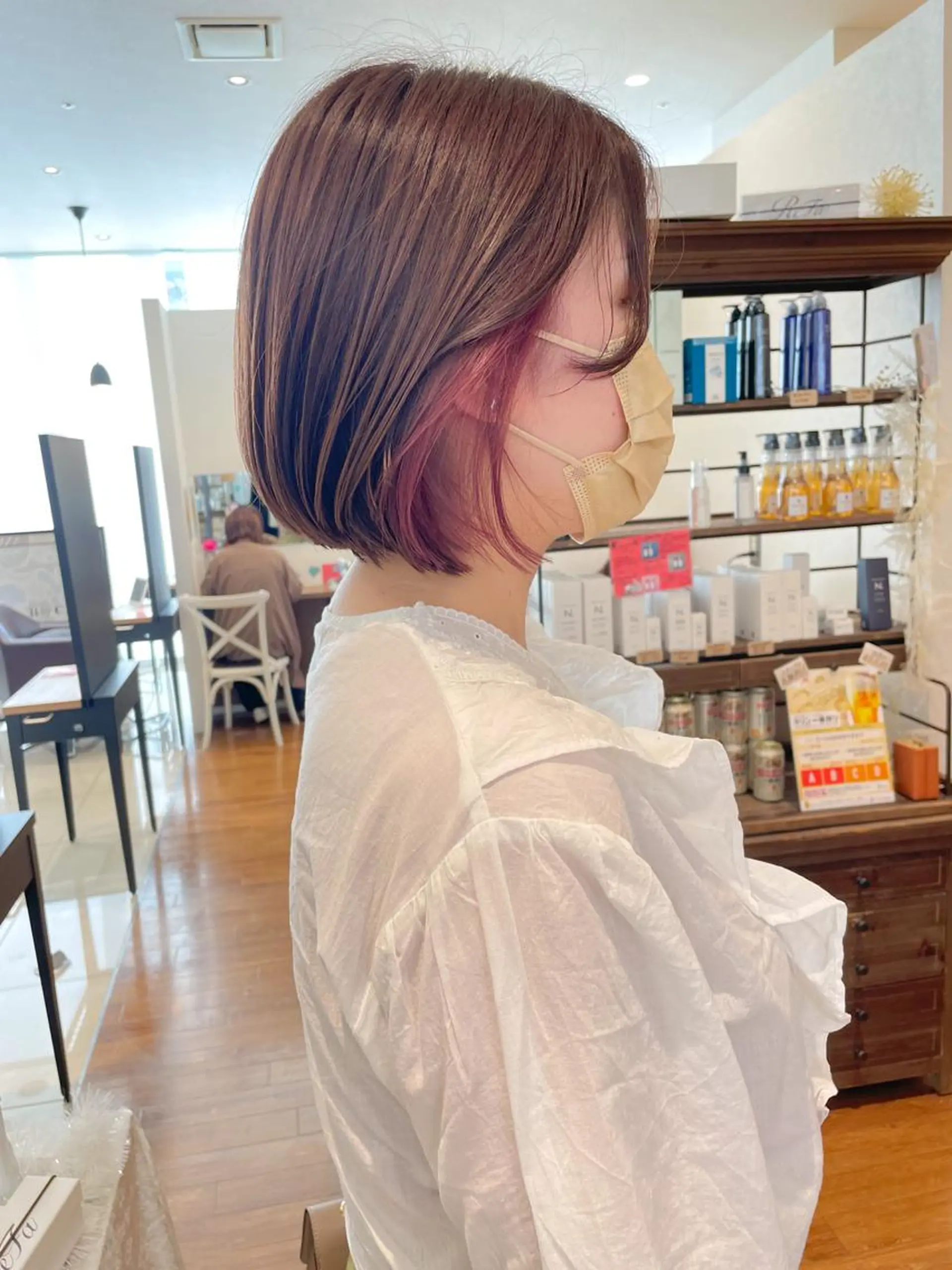 ショート カラー イヤリングカラー ラベンダーカラー ピンクカラー ピンクラベンダー ヘアカラー 髪質改善/ブリーチ 田代 龍我のヘアスタイル