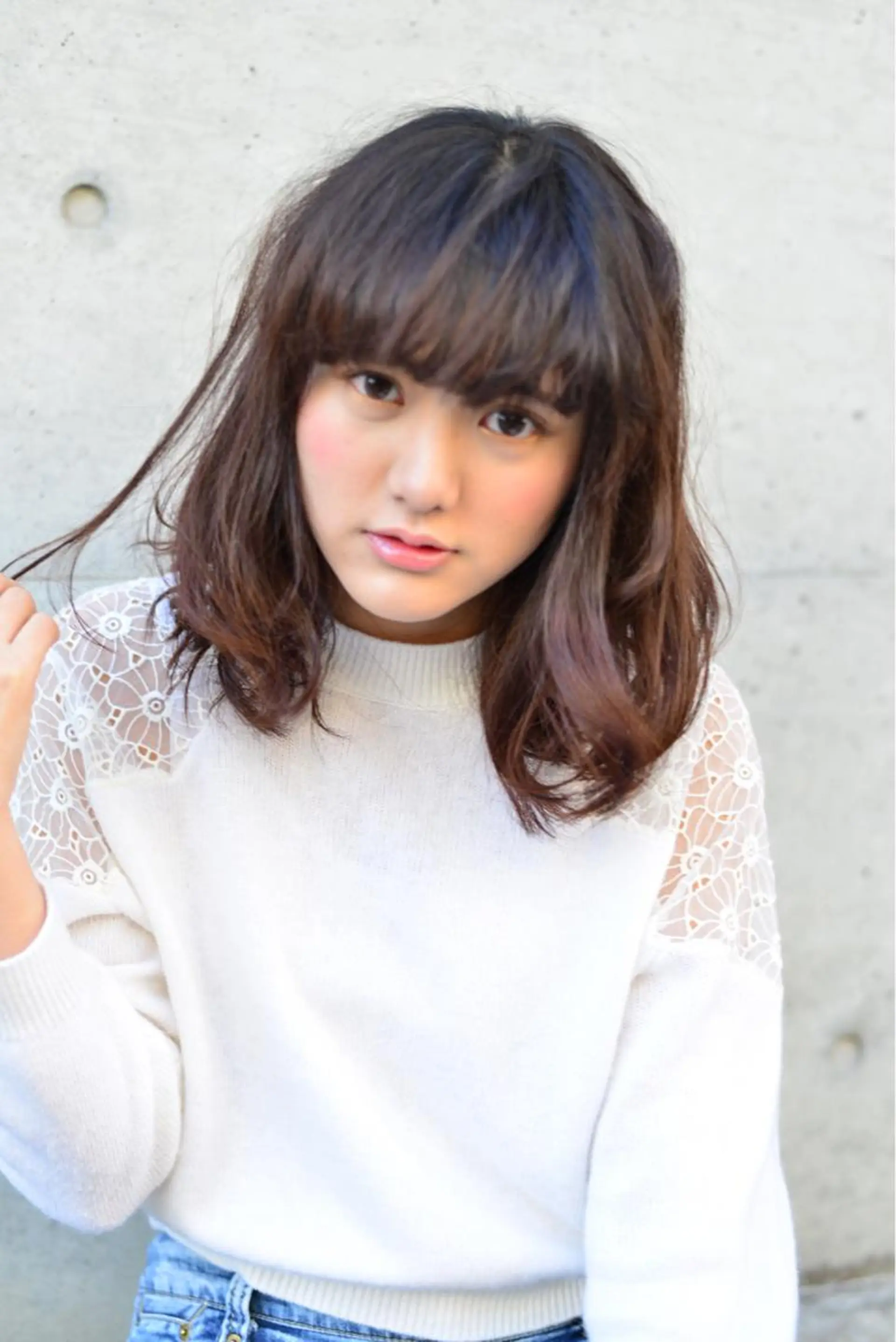 ミディアム カラー パーマ 【白髪ぼかし 専門GBG】自由が丘のヘアスタイル