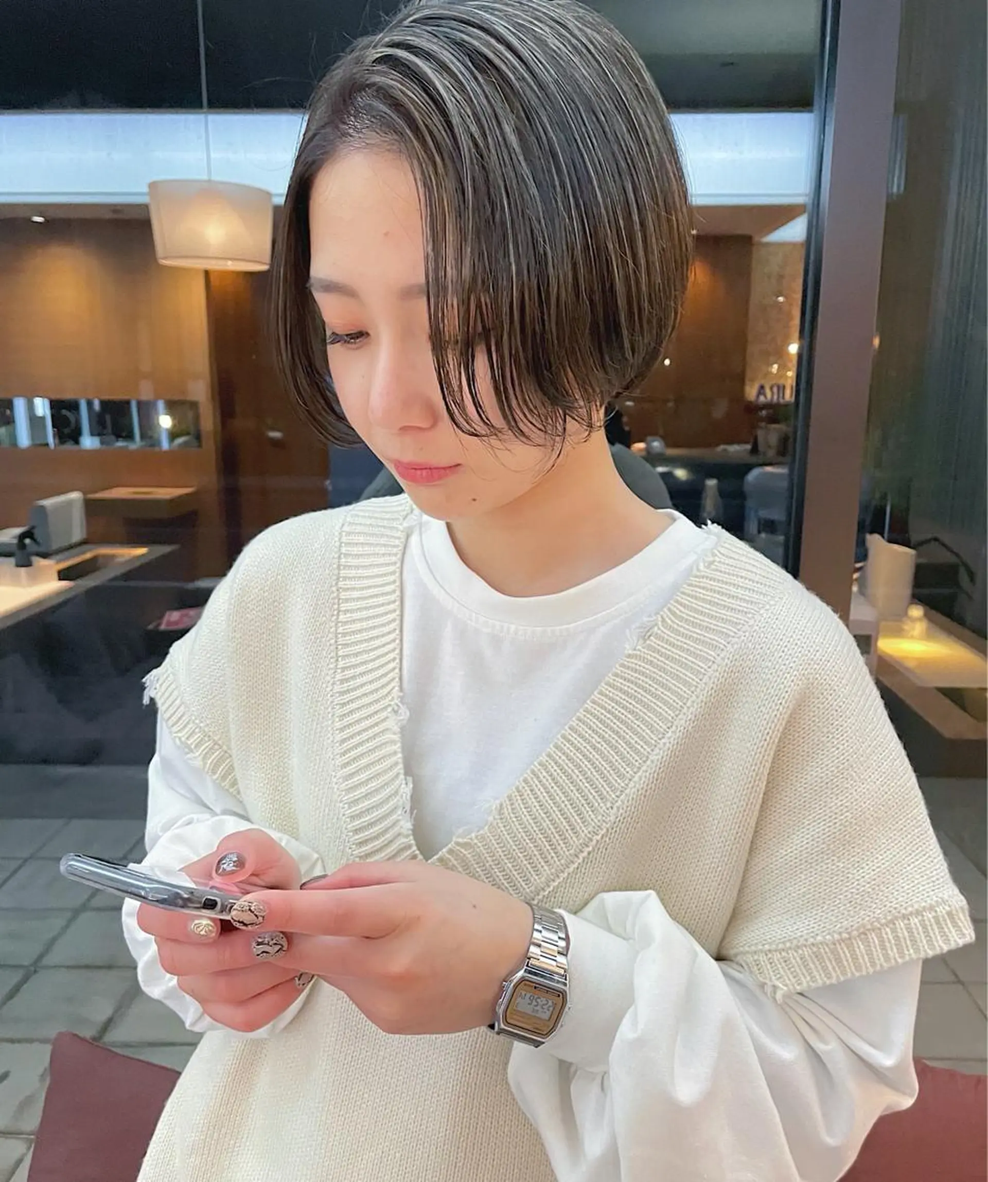 ショート カラー ハイライトカラー ハイライト ショートヘア パーマ/パーマ落とし 【Kouta】のヘアスタイル