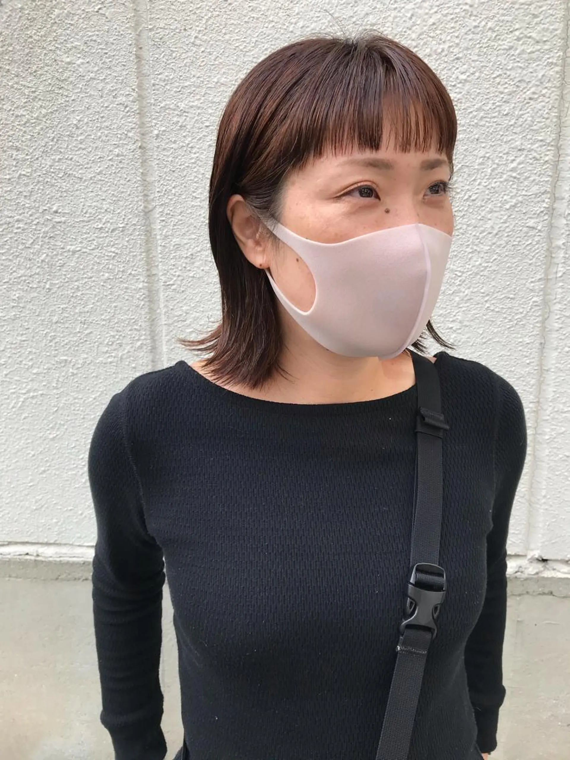 ミディアム カット 縮毛矯正 トリートメント さの あやねのヘアスタイル