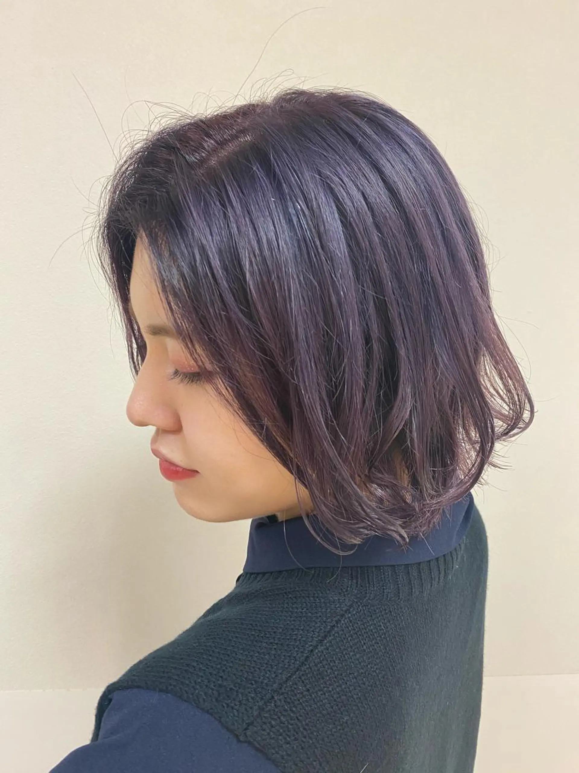 ミディアム カラー ヘアアレンジ ブリーチ パープルカラー シルバー enurk店 🍋 M I K U  *のその他イメージ