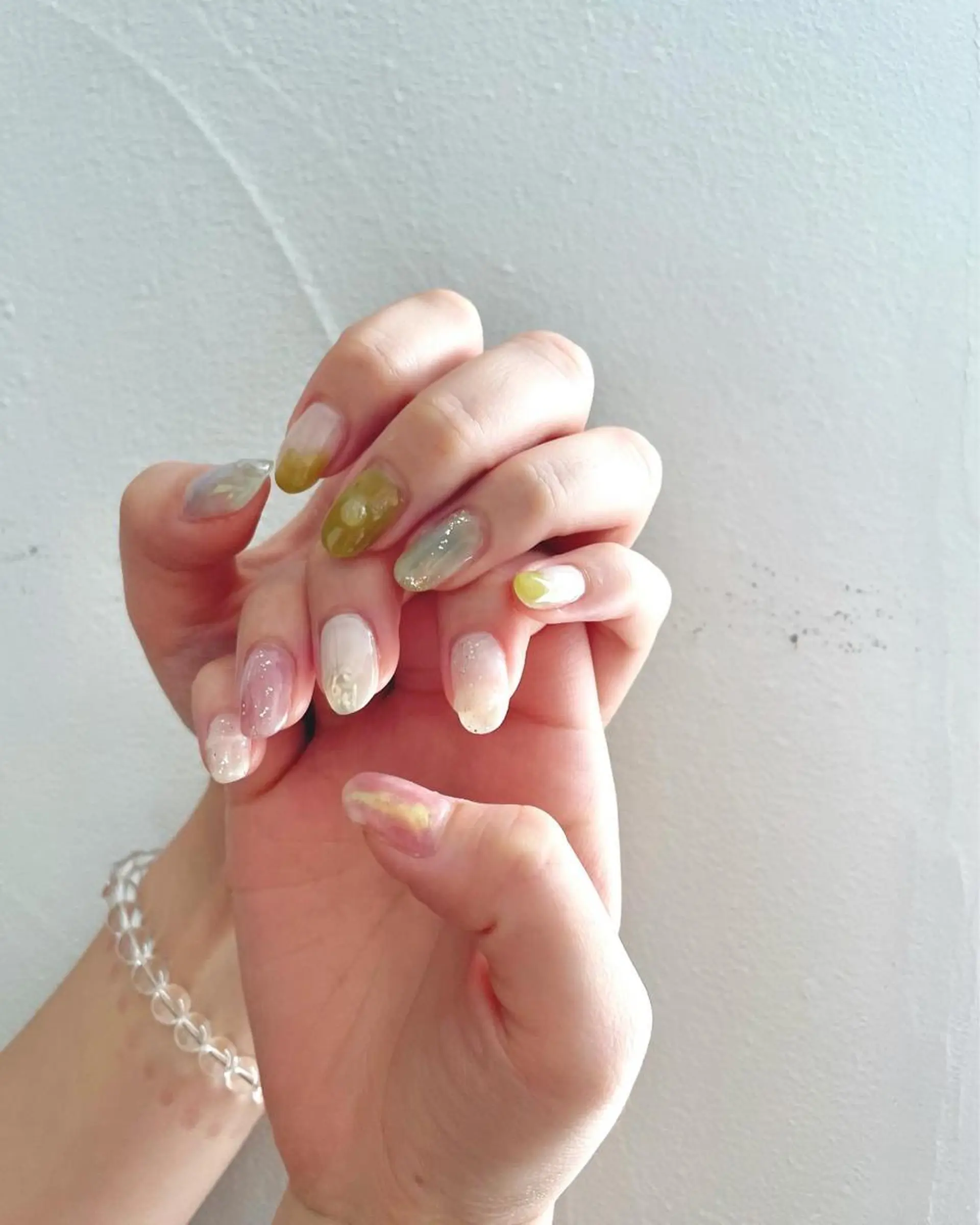 ネイル クリアネイル フットネイル ジェルネイル 韓国ネイル ニュアンスネイル 甲府市徳行 🧸prunelleのネイルデザイン