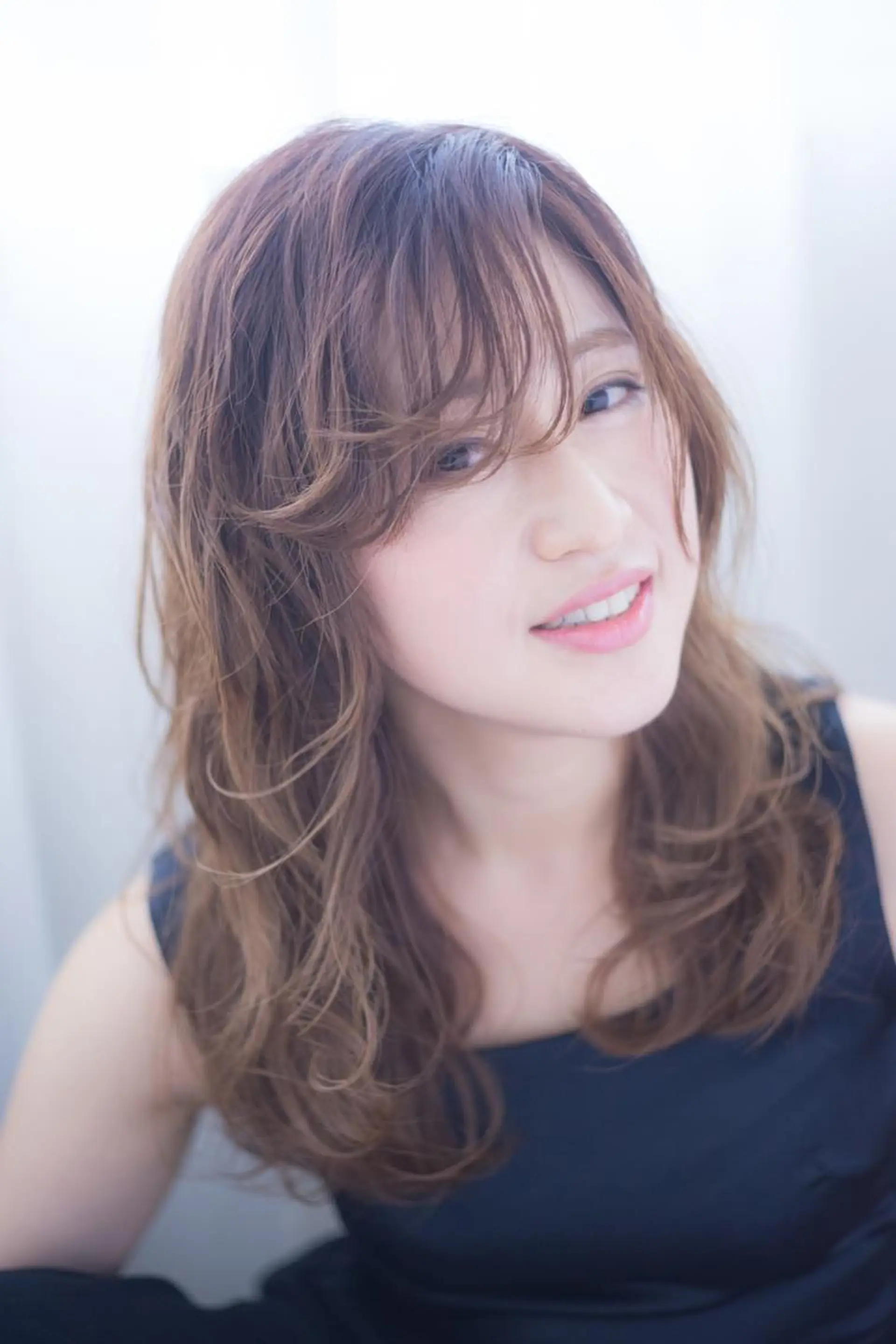 セミロング カラー パーマ 透明感カラー 小顔カット ✨hair make flencia✂️✨のヘアスタイル