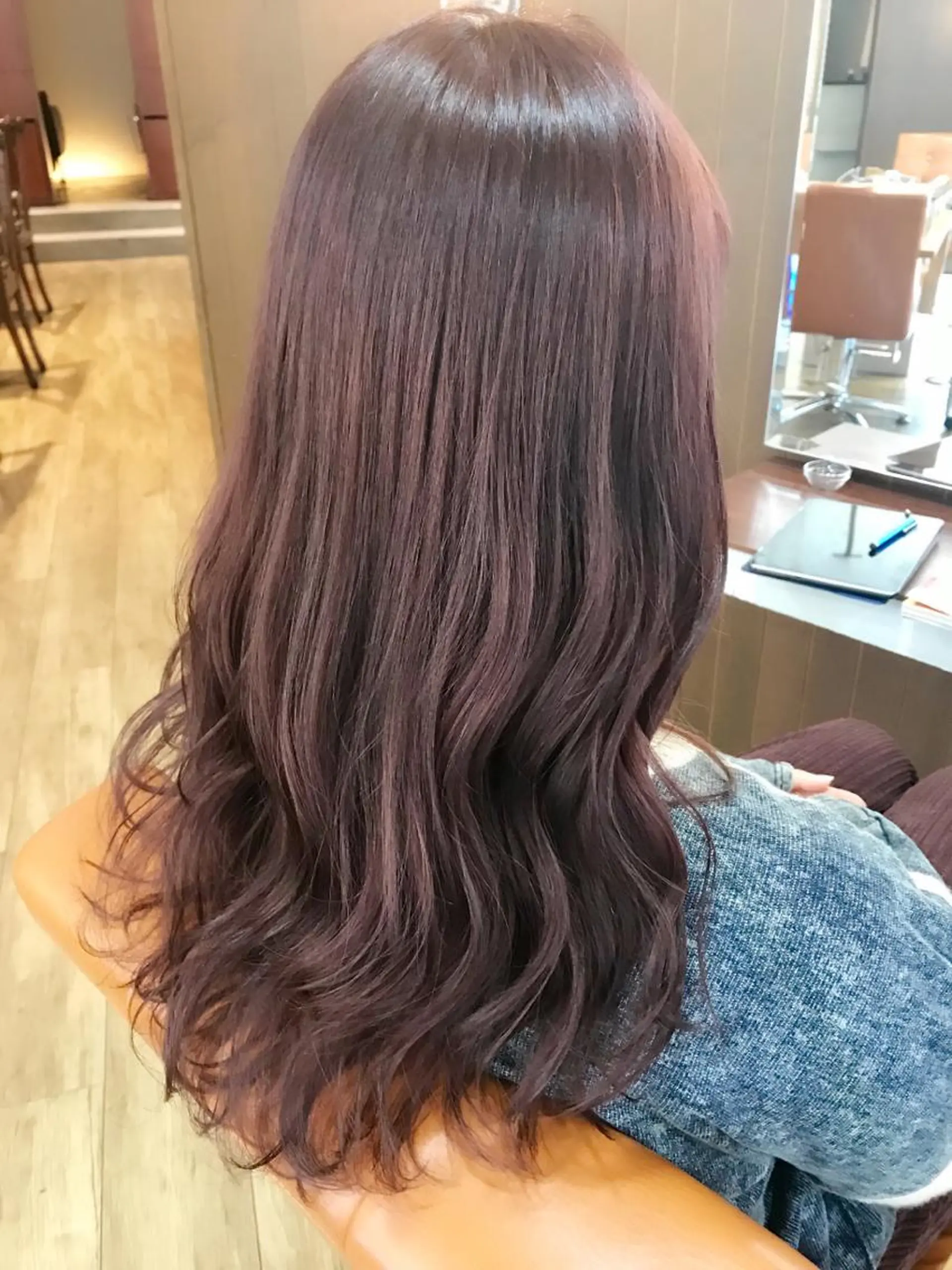 ロング カラー イルミナカラー ピンクカラー バイオレットカラー 松田 類生のヘアスタイル