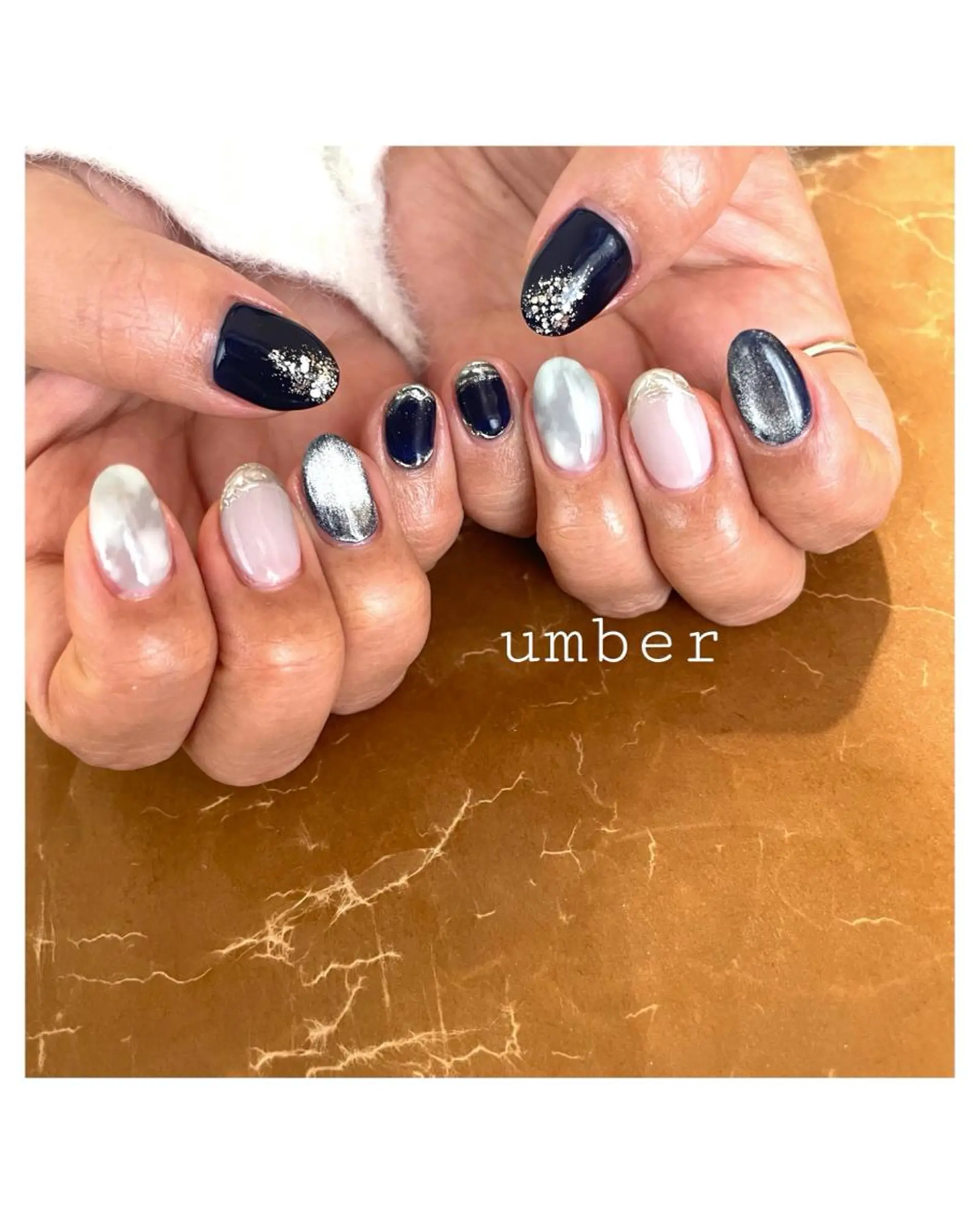 ネイル クリアネイル フラッシュネイル フットネイル フレンチネイル マグネットネイル ハンドネイル umber 三茶1分のネイルデザイン