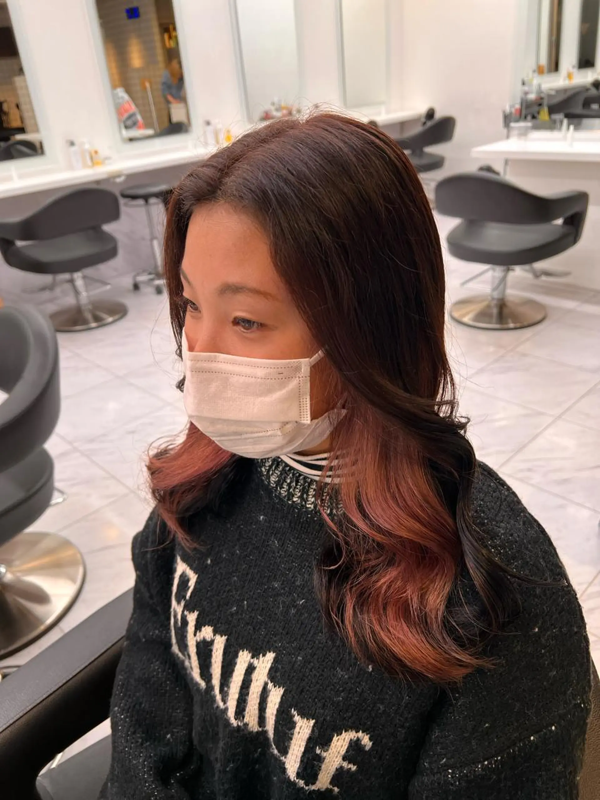 セミロング 💖札幌カラー 指名No.1💖玲奈のヘアスタイル