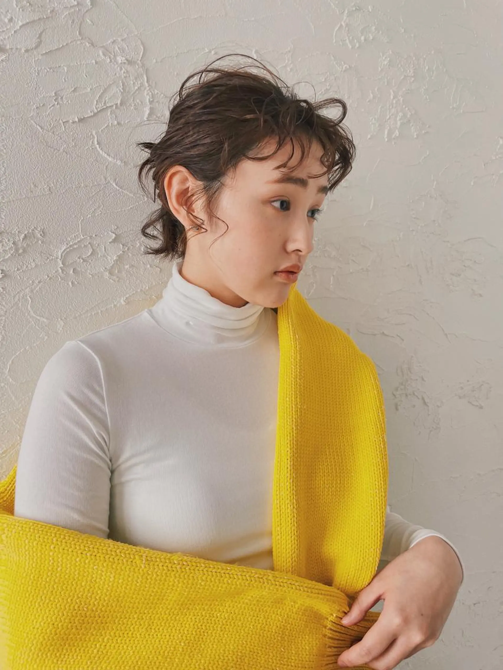 ミディアム ヘアアレンジ 藤原 怜央のヘアスタイル