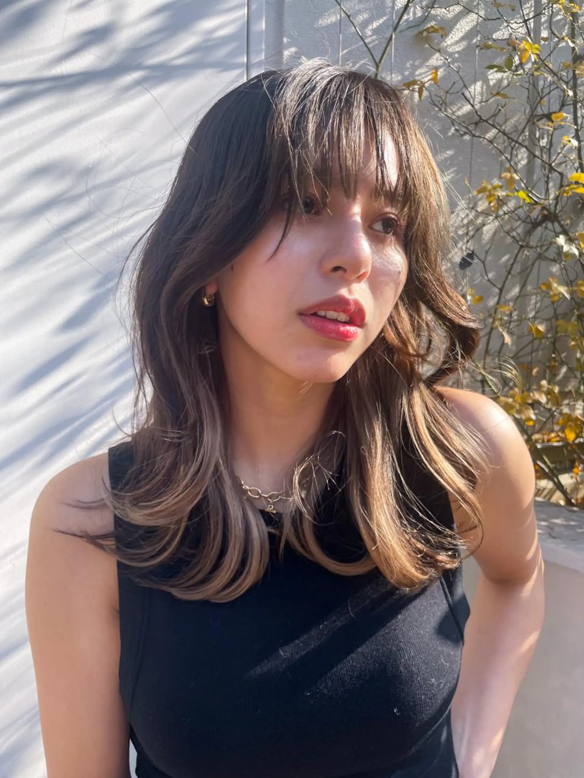 ミディアム カラー カット ヘアカラー 韓国レイヤーカット/ ダブルカラーのヘアスタイル