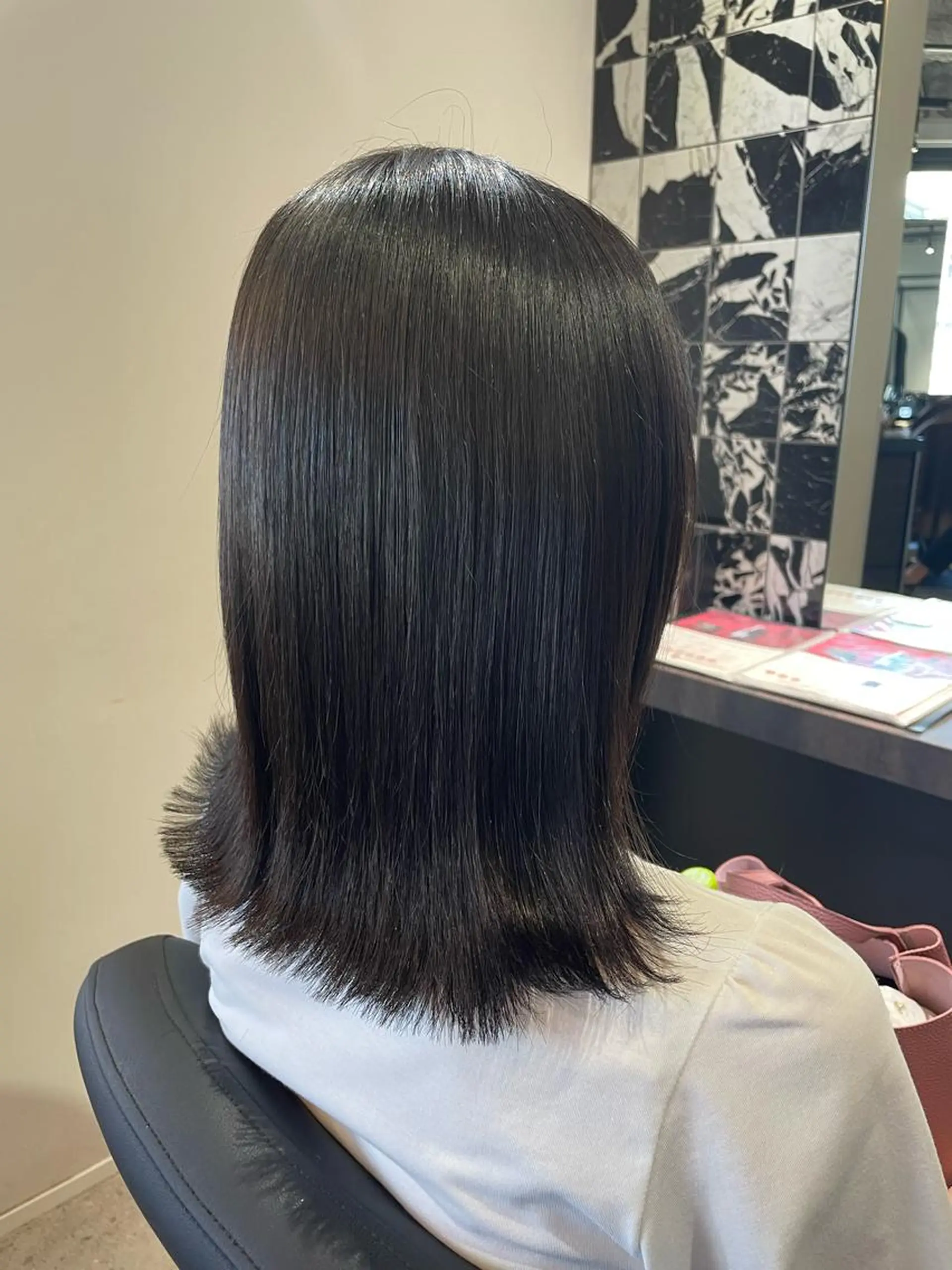 ミディアム パーマ 髪質改善 縮毛矯正 ショート/脱白髪染め ☆宇﨑悠実のヘアスタイル