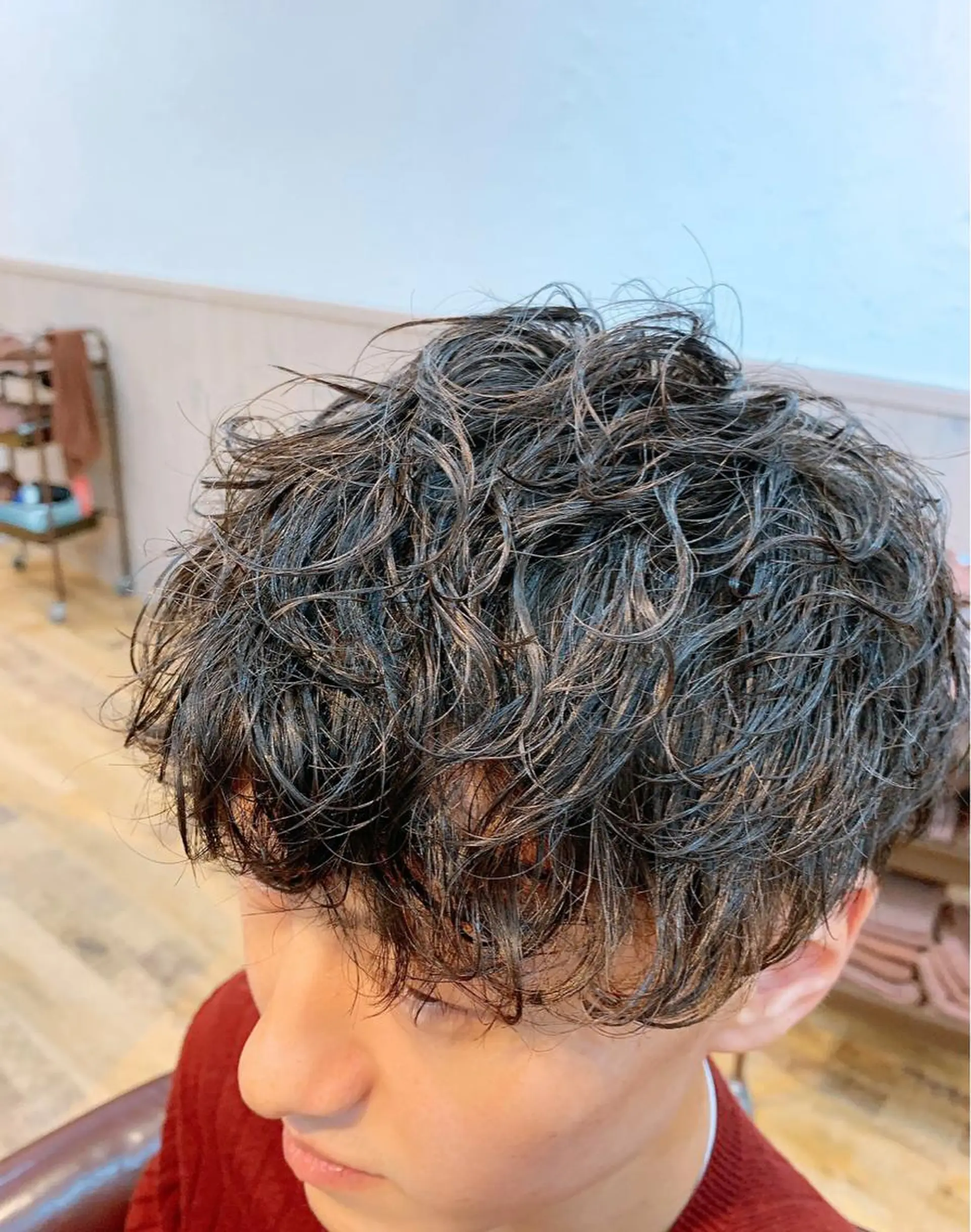 ショート パーマ ヘアアレンジ メンズ カット パーマ HUENEST アカデミーサロンのヘアスタイル