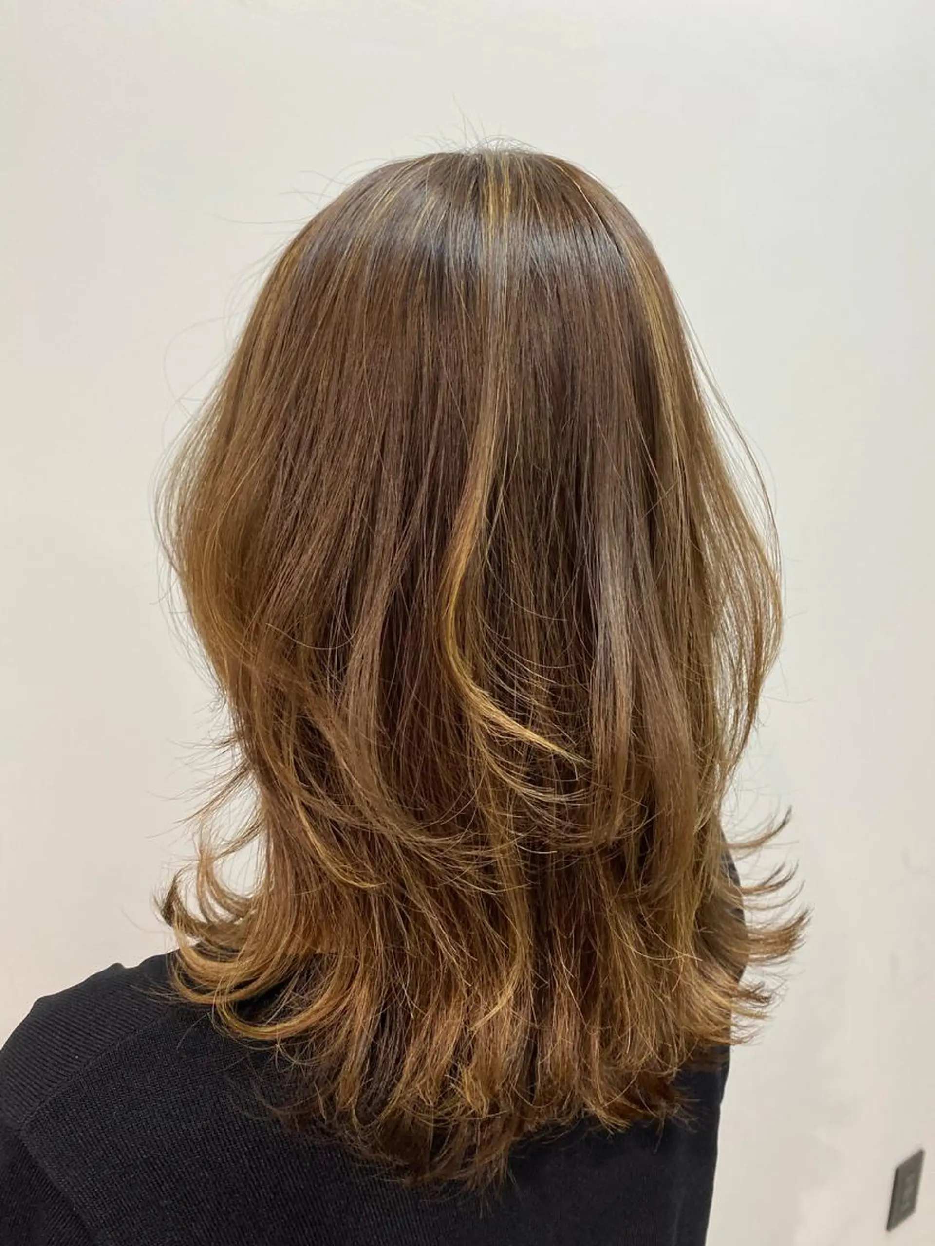 セミロング ハイライト トリートメント ボブ、縮毛矯正👑 心斎橋/高城涼也のヘアスタイル