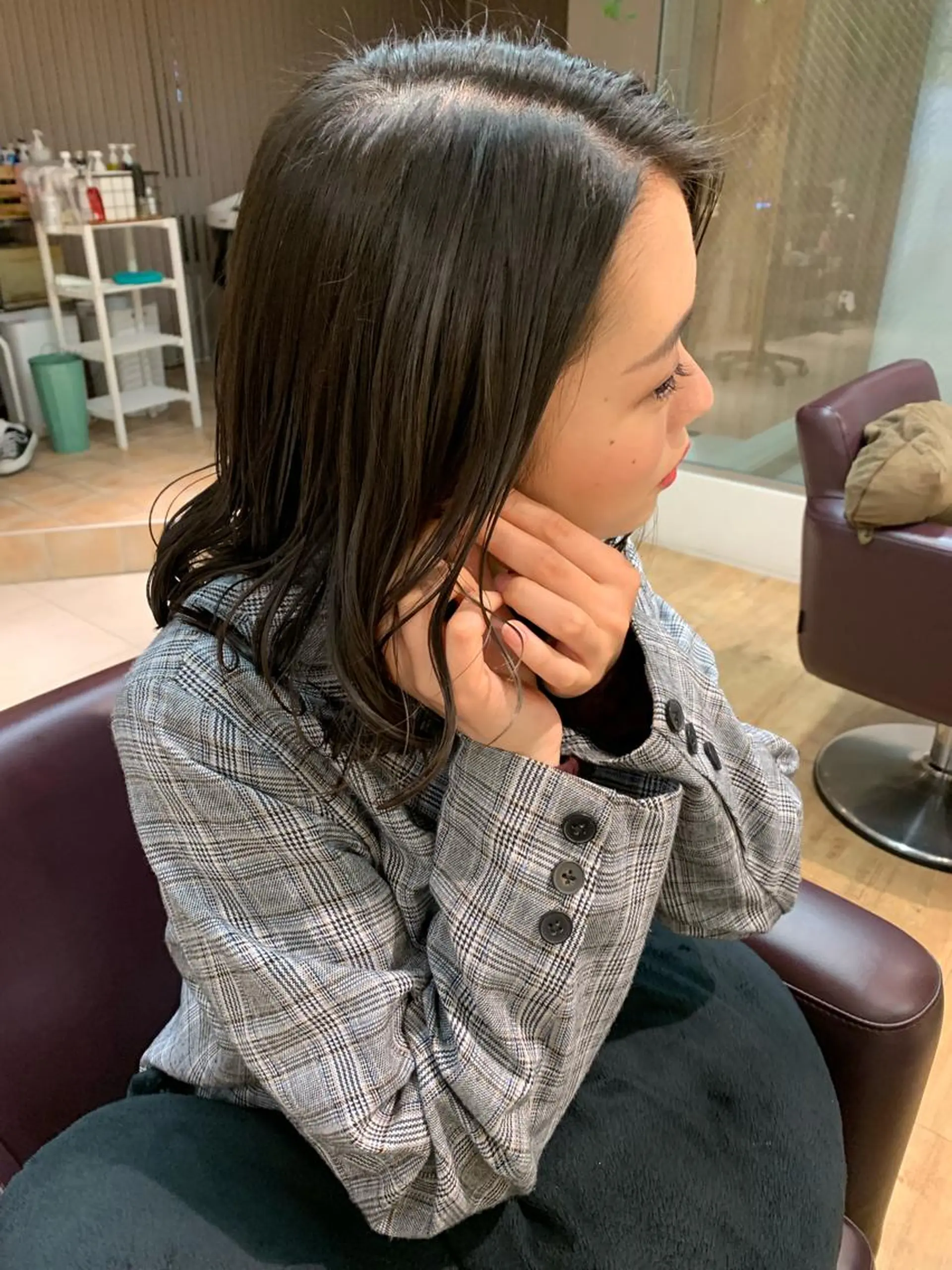 ミディアム ボブ 外ハネヘア 🫧透明感カラー/ ボブ/小笠原汐海🪽のヘアスタイル