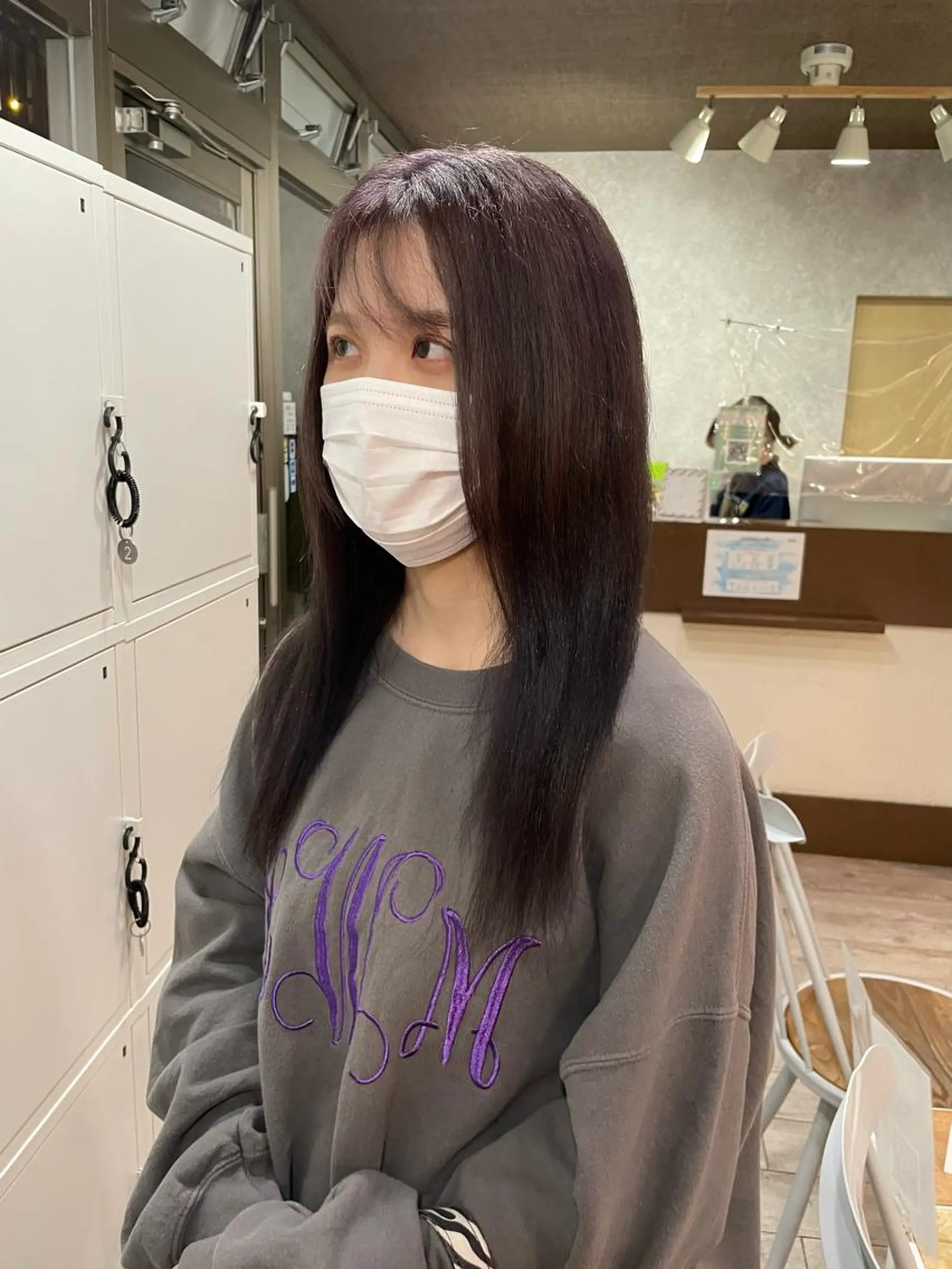 セミロング カラー ブリーチ グレージュ ラベンダーカラー ラベンダーグレージュ ラベンダーグレー 高橋 みく/ minim 暖色のヘアスタイル