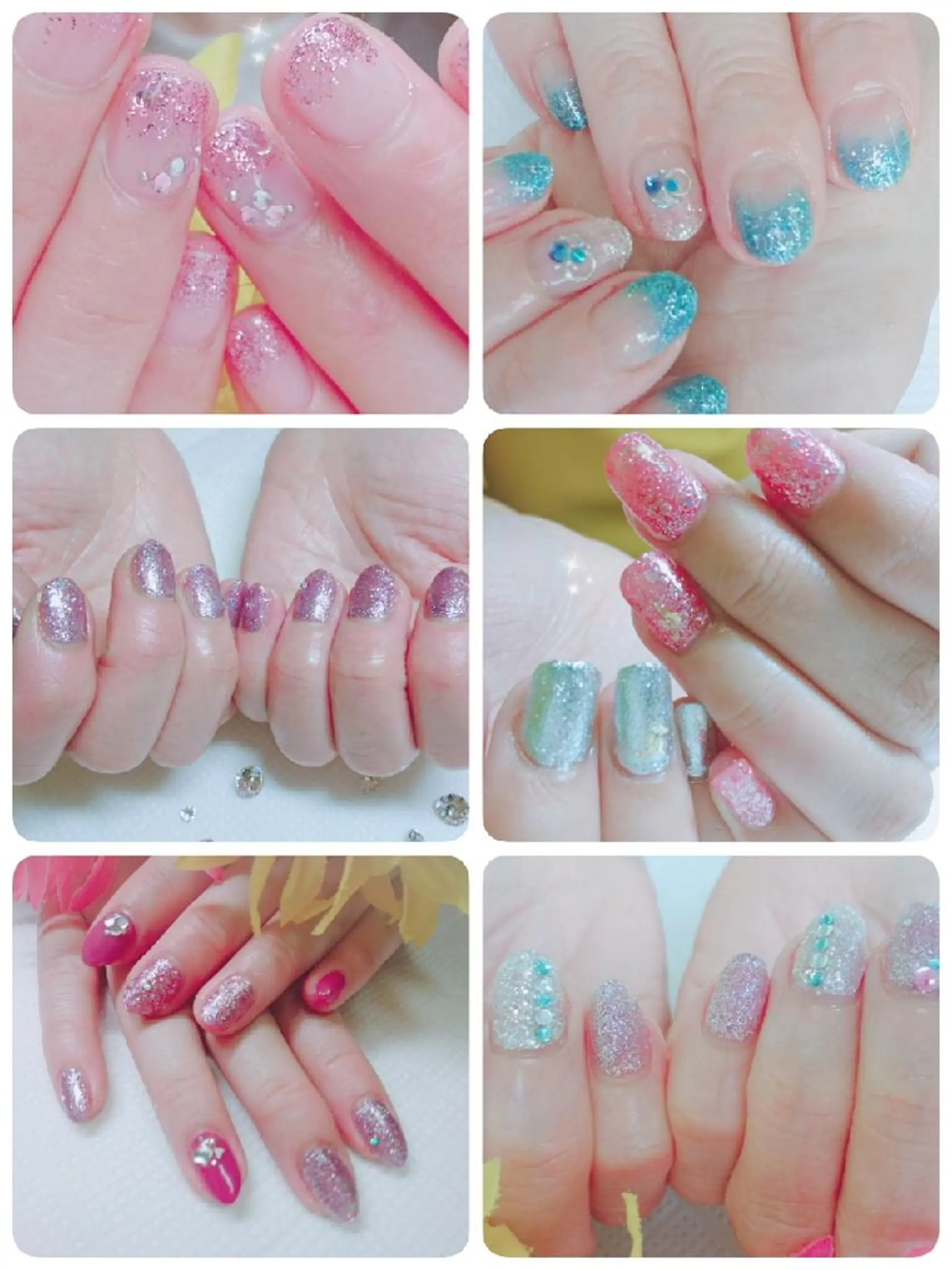 ネイル ホログラムネイル ラメ(グリッター) ハンドネイル ハンドケア プライベートサロン RosyLily所属・プライベートサロン Rosy Lilyのネイルデザイン