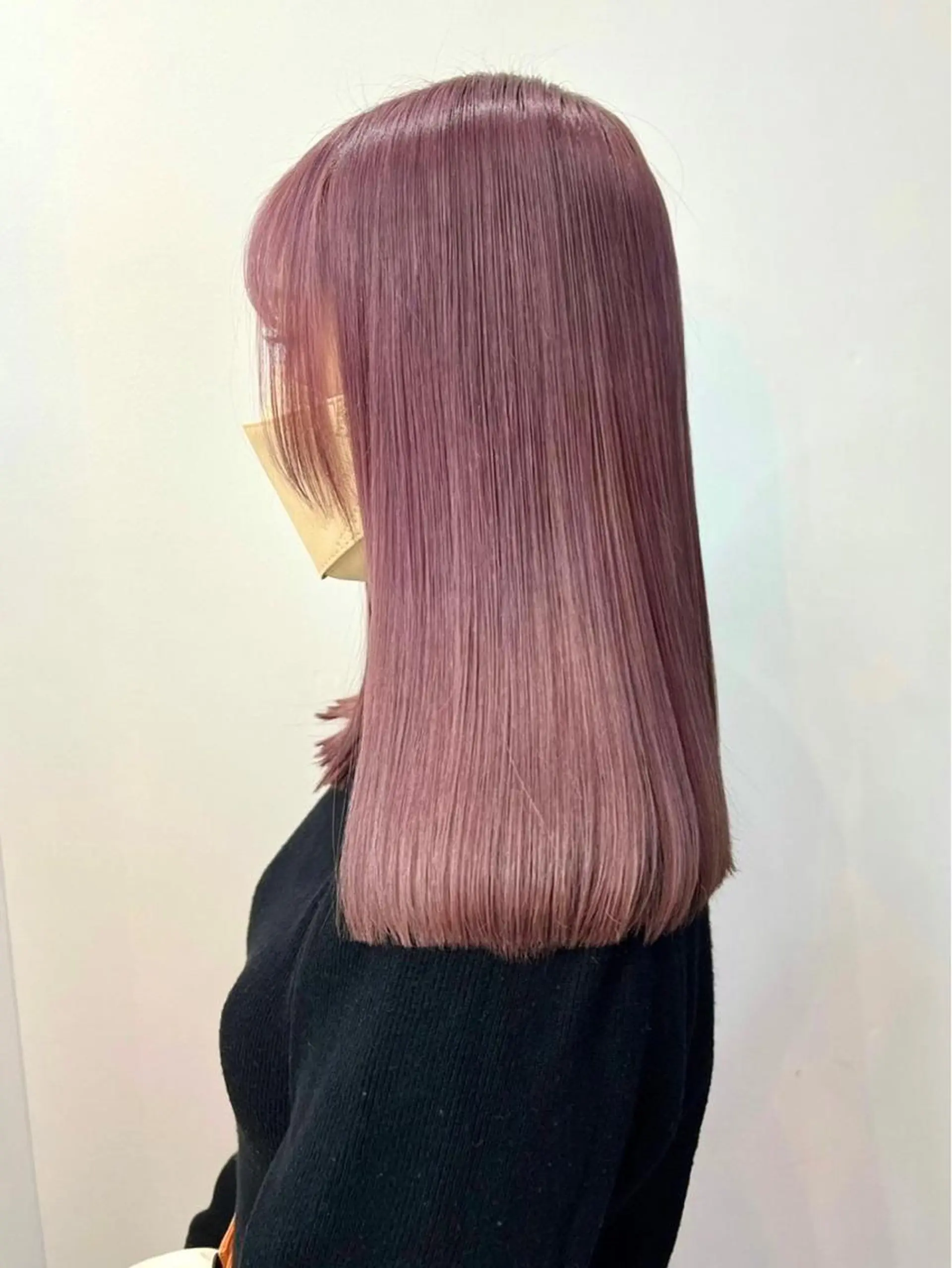 セミロング カラー ブリーチ ラベンダーカラー ピンクカラー ピンクラベンダー 楓🦋韓国系レイヤー / 透明感カラー🤍のヘアスタイル