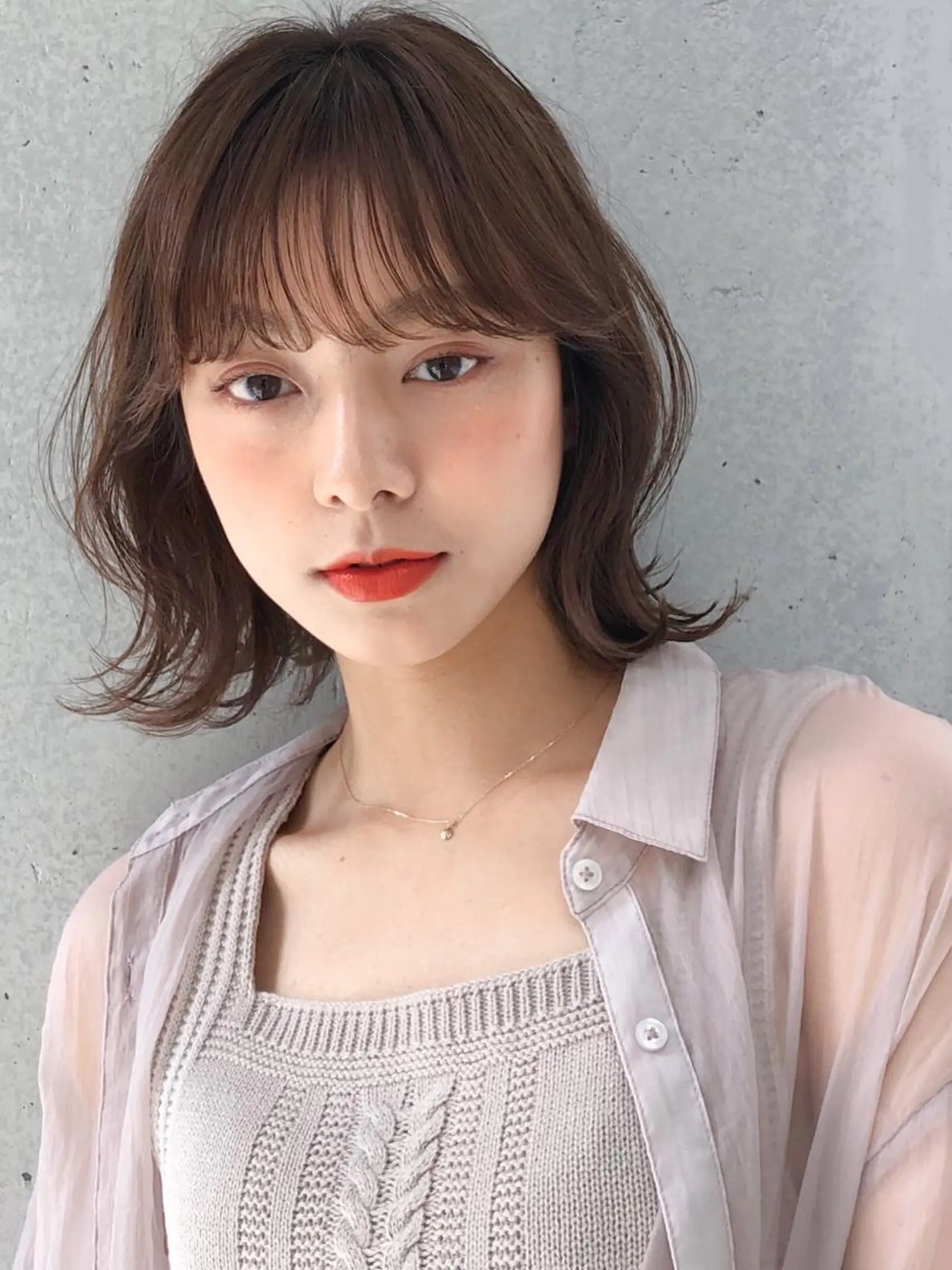 ミディアム ボブ カット ヘアカラー トリートメント レイヤー×髪質改善✨ 渋谷/佐藤侑哉のヘアスタイル