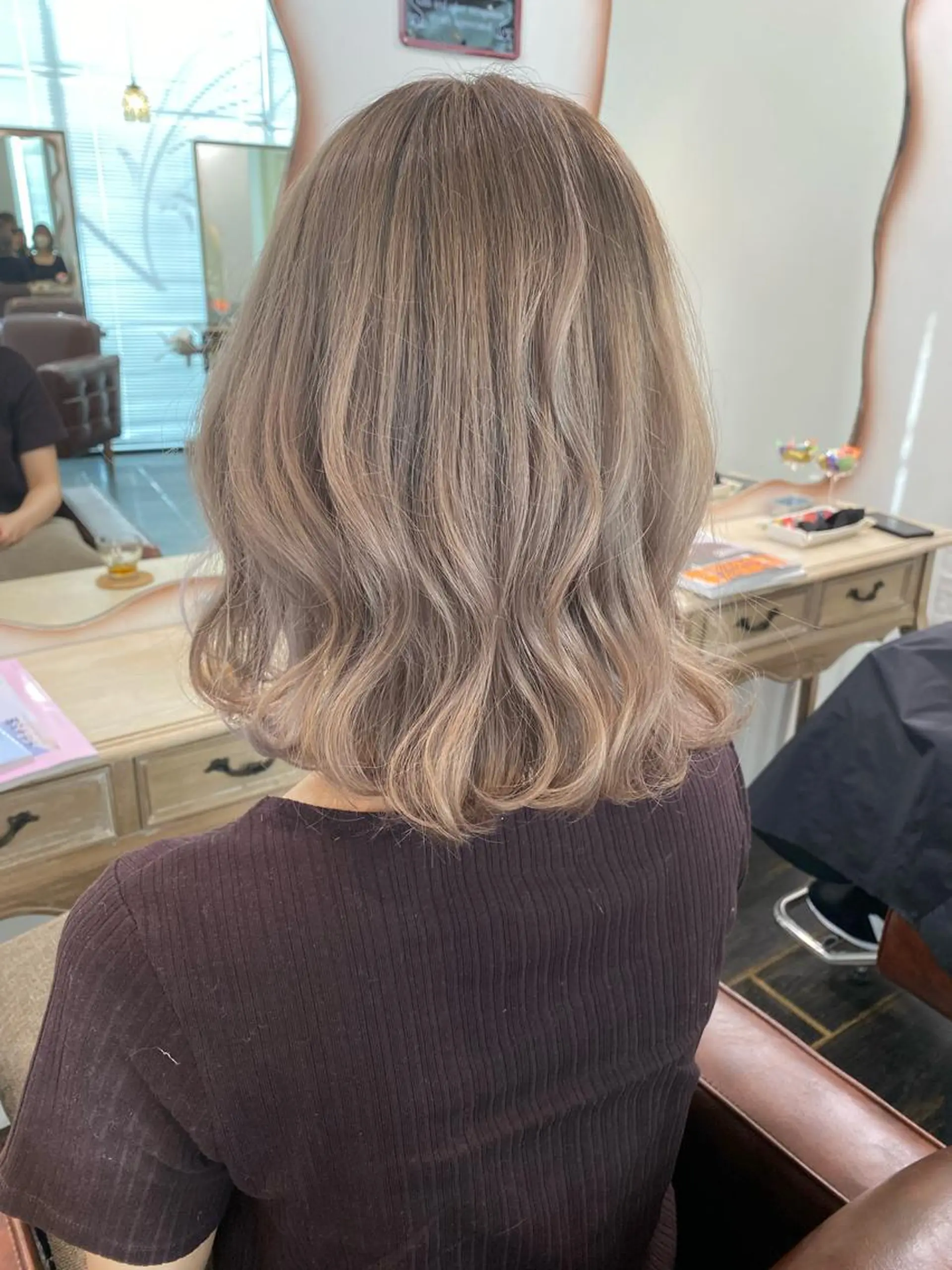 ミディアム ヘアカラー 田中 優のヘアスタイル