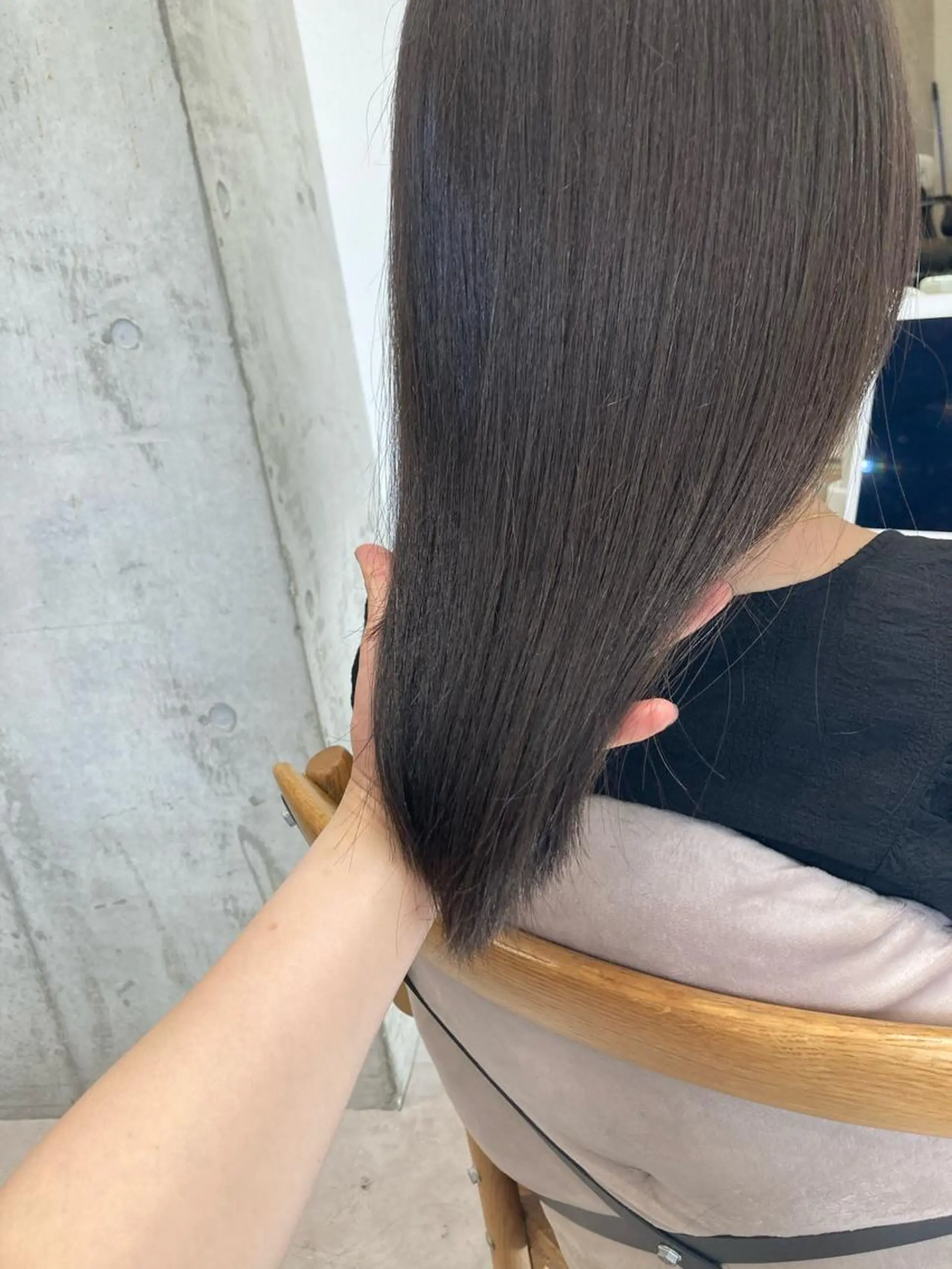 ミディアム ✨色持ちの良い艶 カラー✨蟹江真世のヘアスタイル