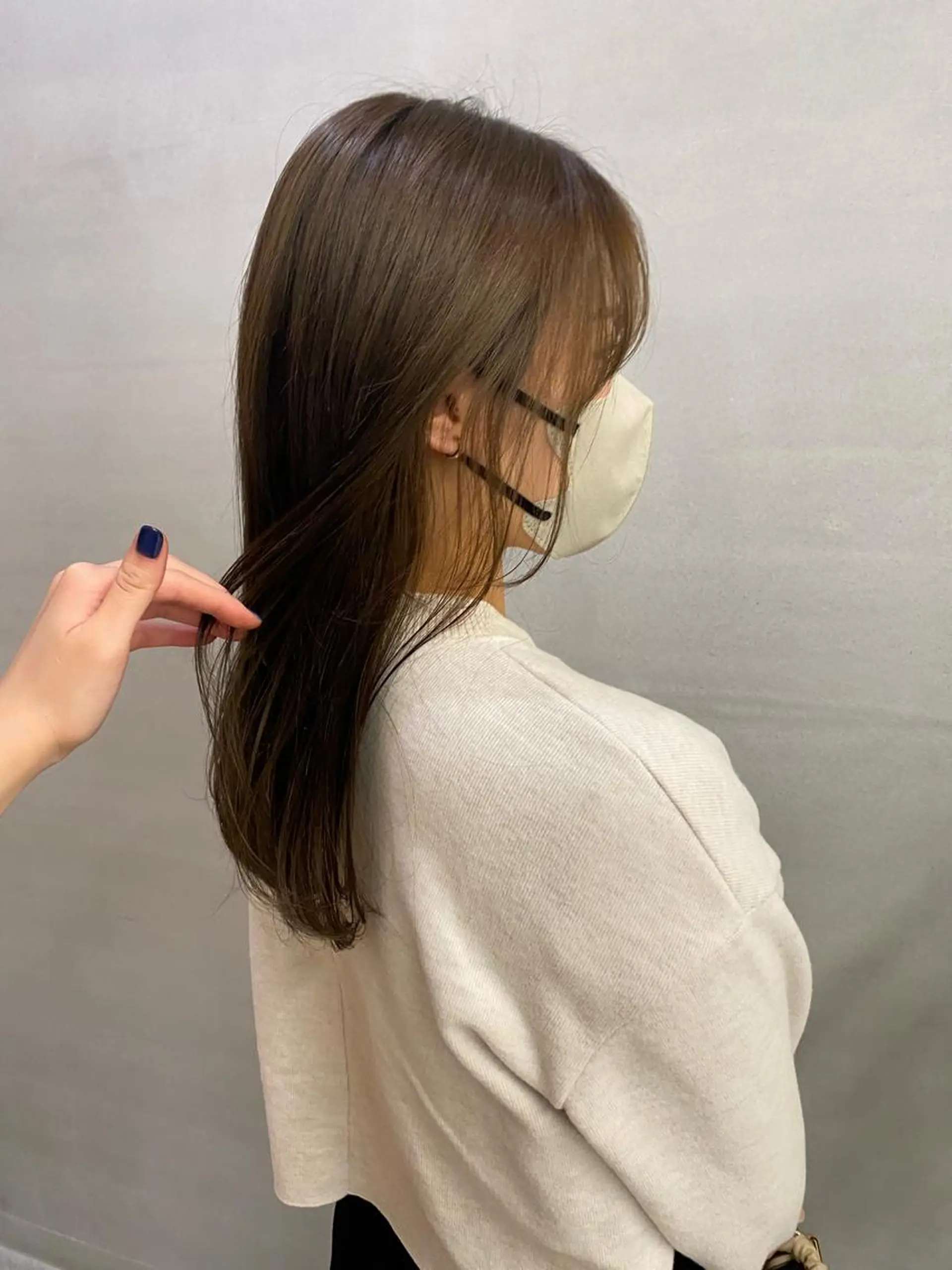 セミロング カラー ベージュカラー 、 、のヘアスタイル