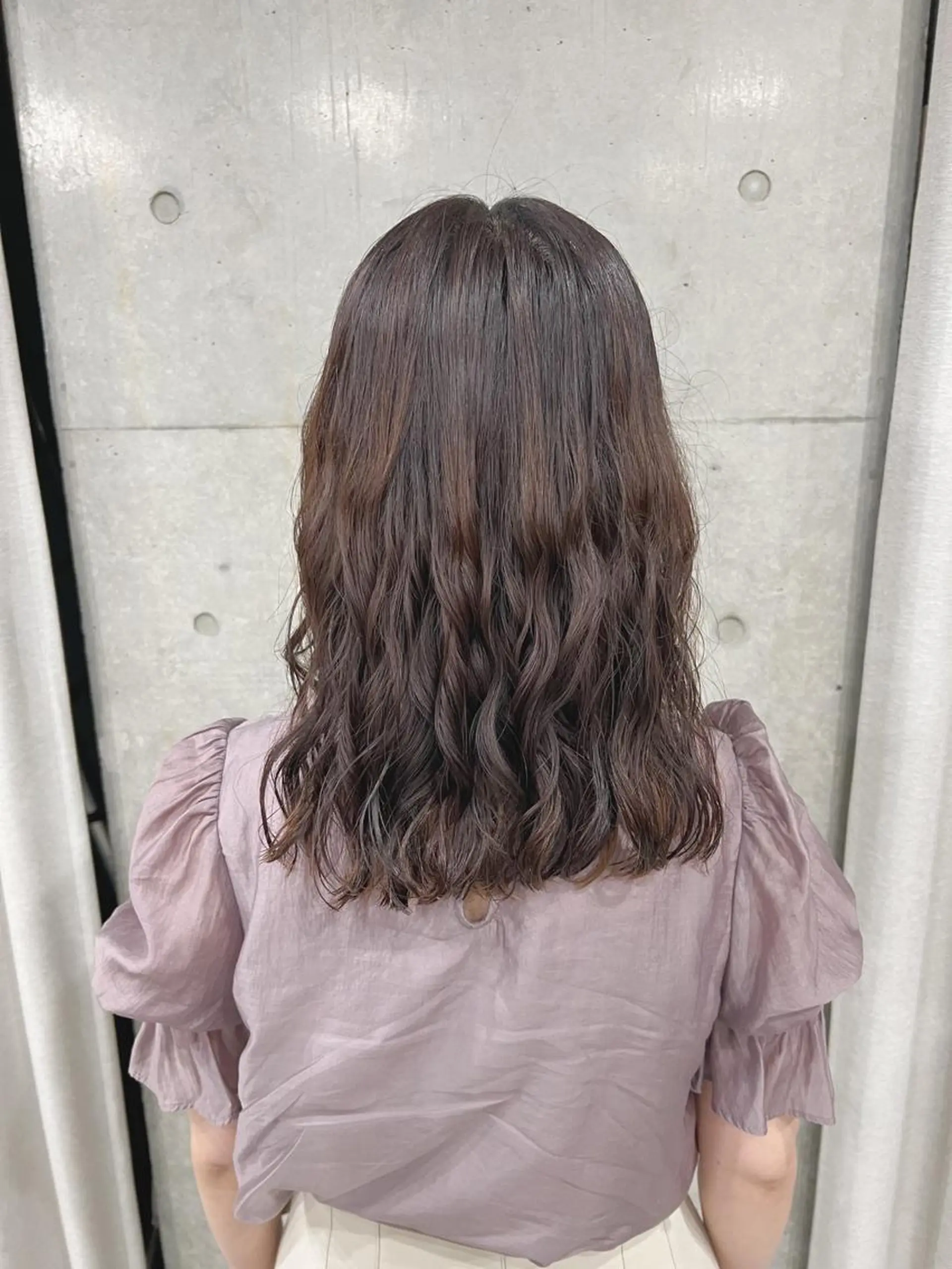 セミロング パーマ ボブパーマコテ巻き風 パーマNo1深江秀平のヘアスタイル