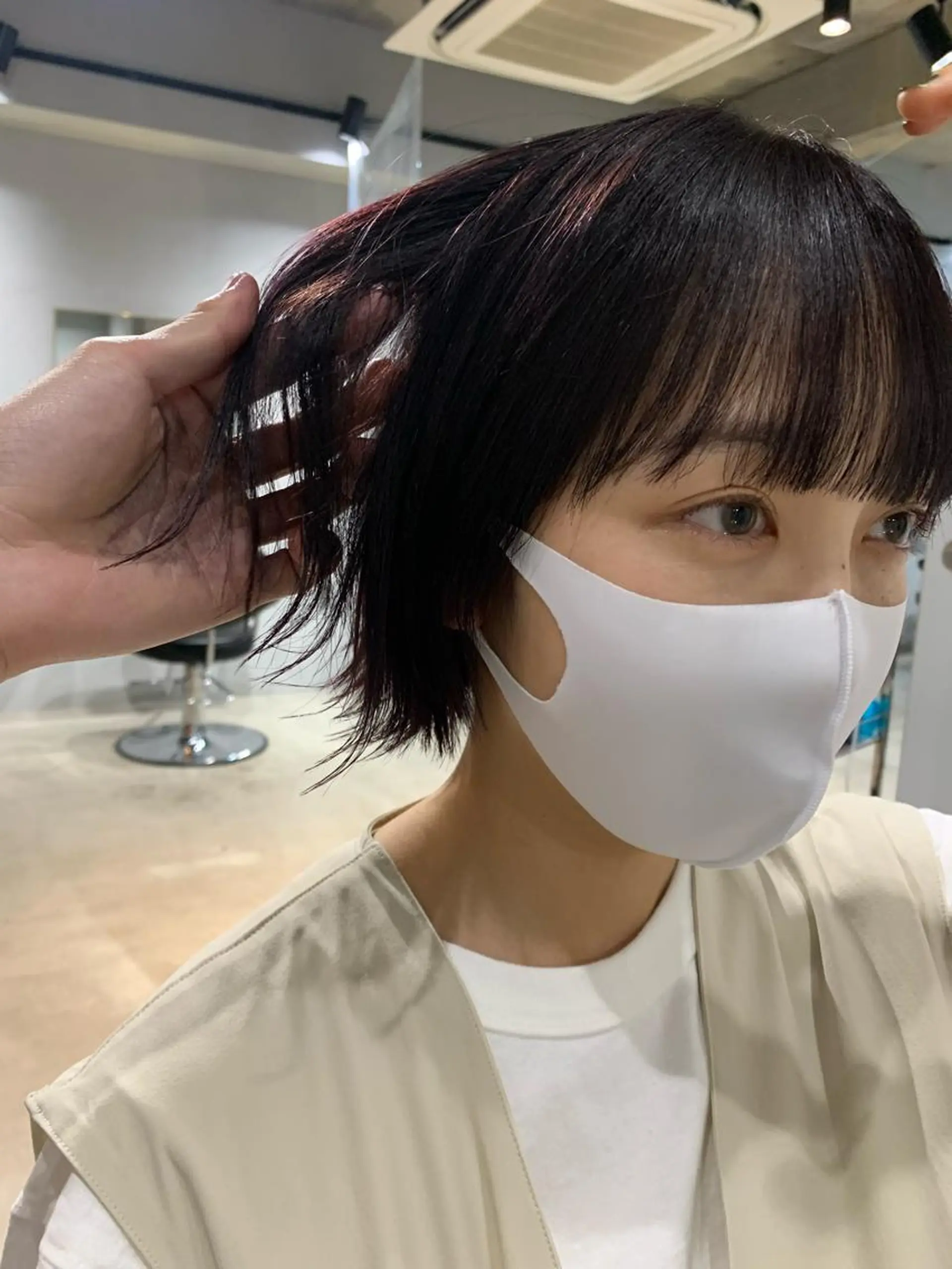 ショート カラー ボブパーマコテ巻き風 パーマNo1深江秀平のヘアスタイル