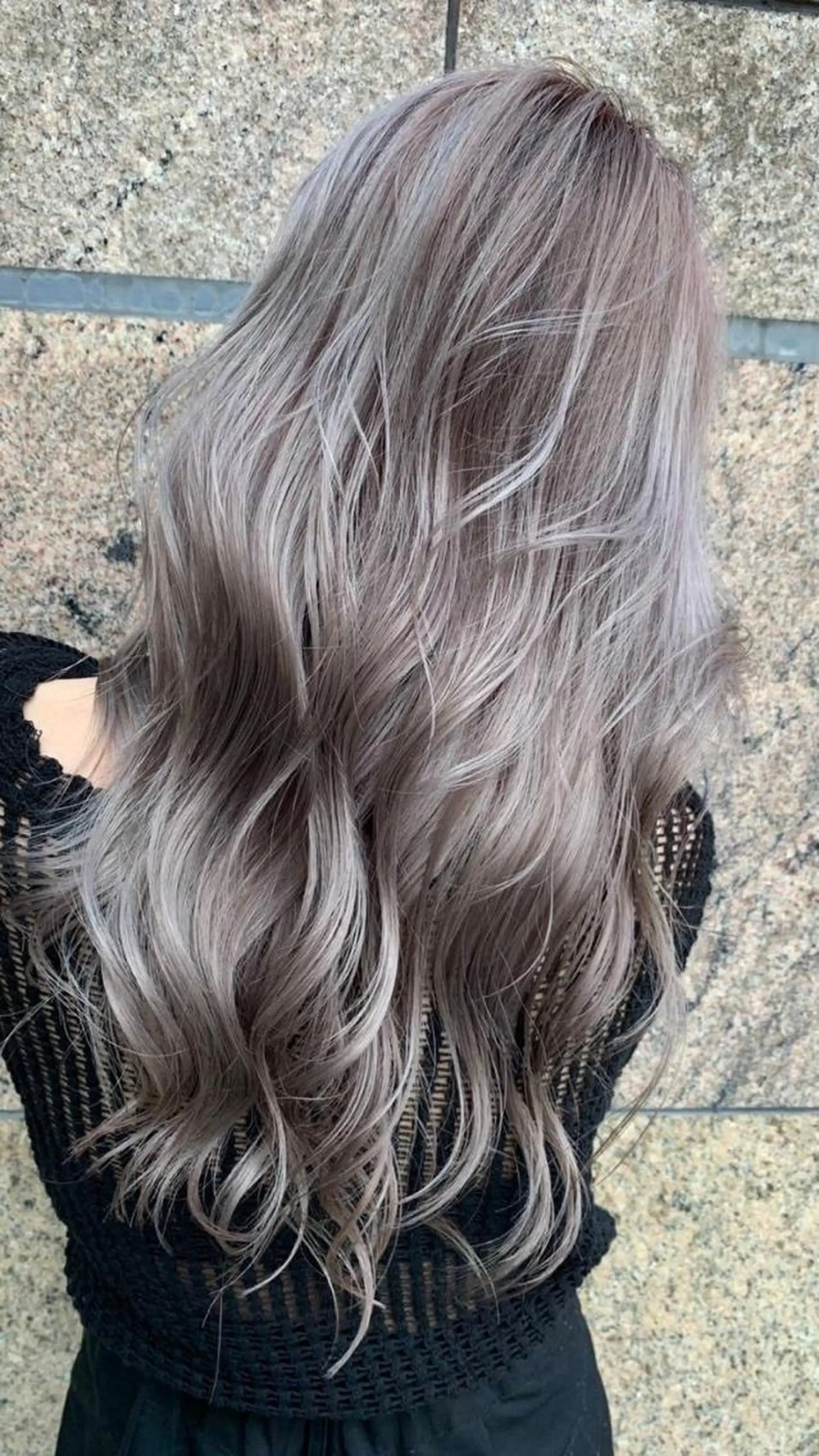 ロング カラー ヘアアレンジ キッズ アディクシーカラー バレイヤージュ ミストバング ベージュカラー 黒髪 カラー特化サロン梅田 Eir茶屋町/山下のヘアスタイル