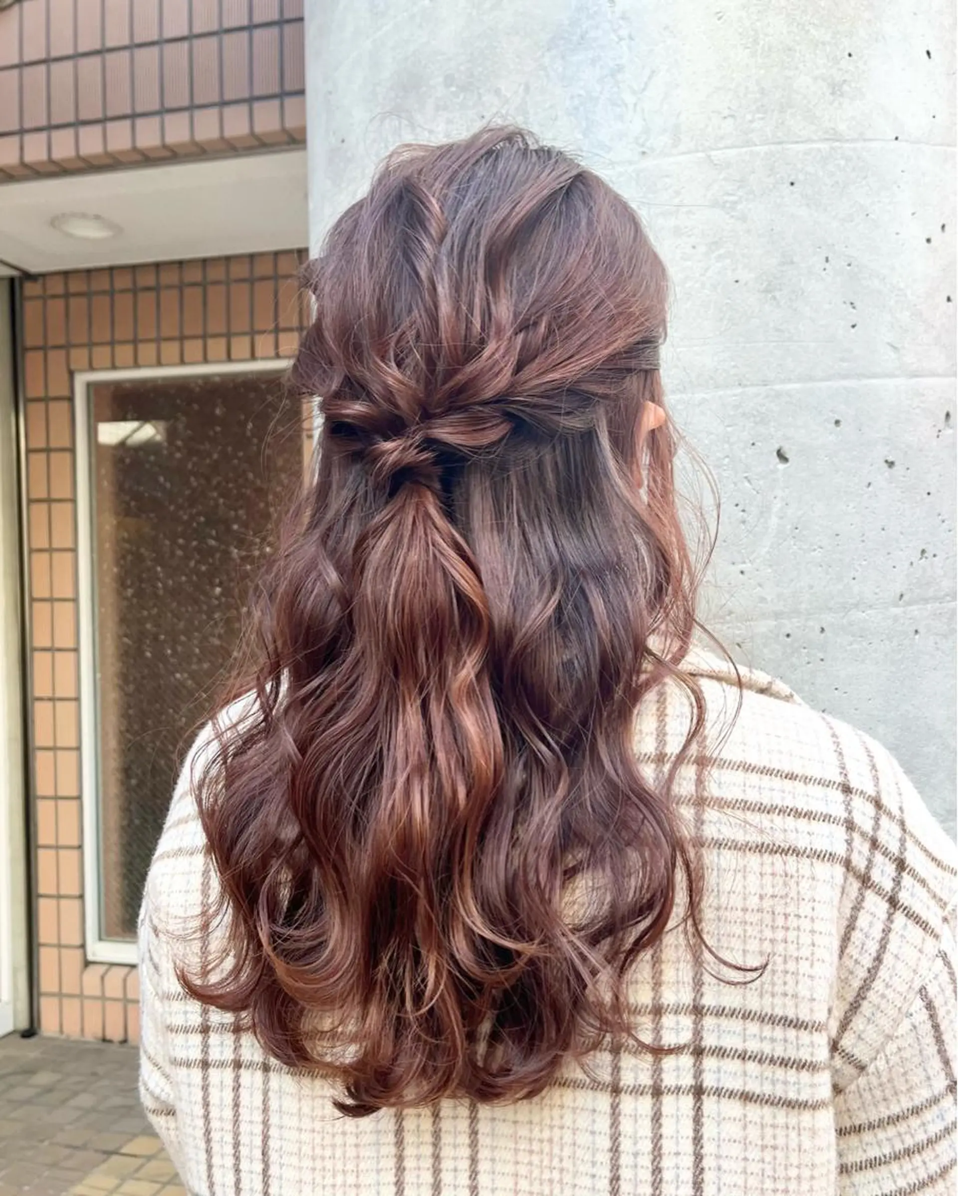 ロング ヘアアレンジ ハーフアップ ヘアセット 髪質改善カラー☆ ヘアアレンジmiyuのヘアスタイル