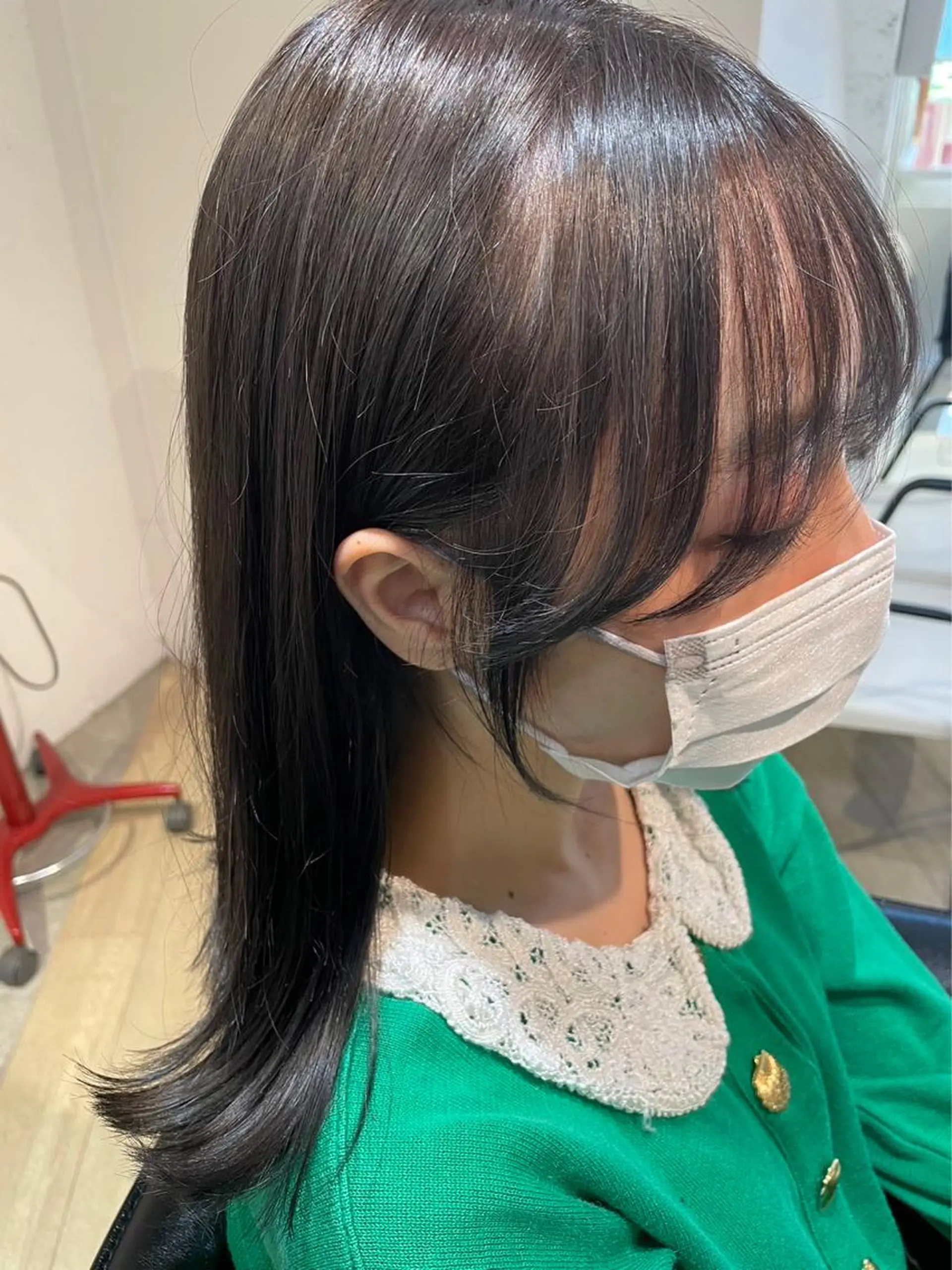 セミロング 韓国風ヘア ヘアカラー AiRU hair MARINAのヘアスタイル