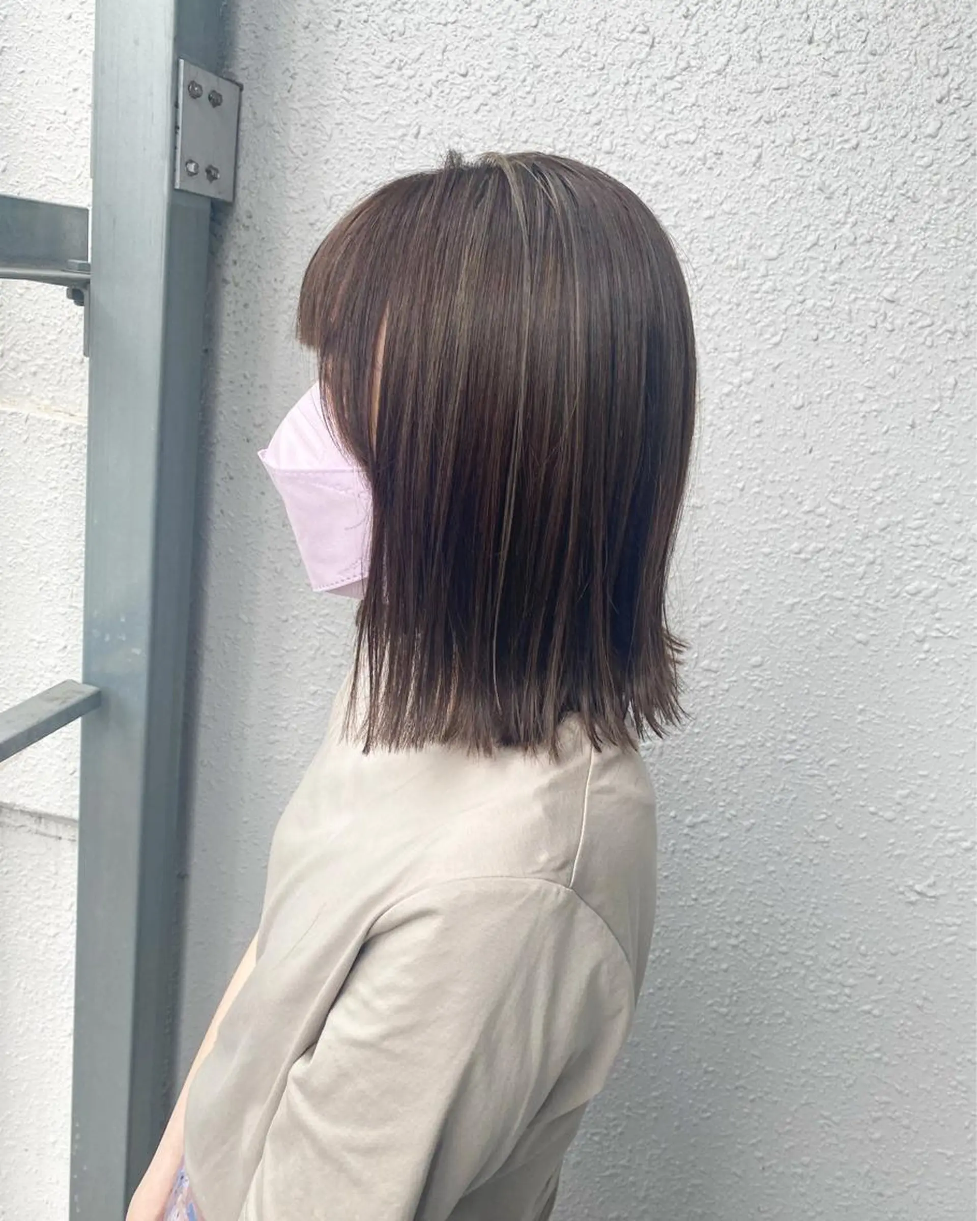 ミディアム カラー ハイライトカラー ハイライト カット ヘアカラー トリートメント 後藤紗英/髪質改善 /オリーブベージュのヘアスタイル