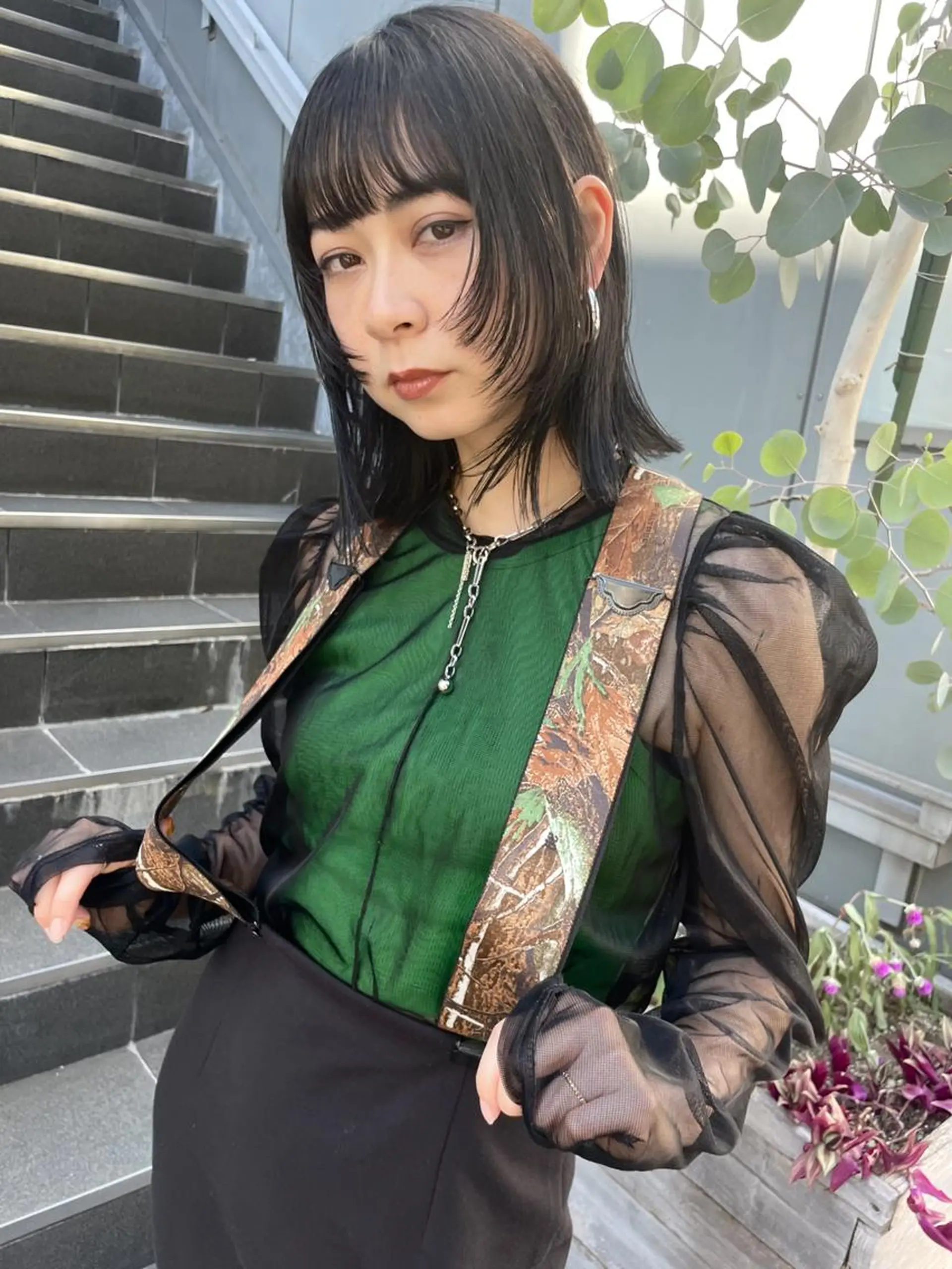 ミディアム ヘアカラー 福岡美容室Daisy hairのヘアスタイル